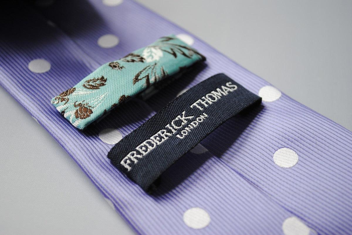 lavender purple tie with white polka dots - Image 3