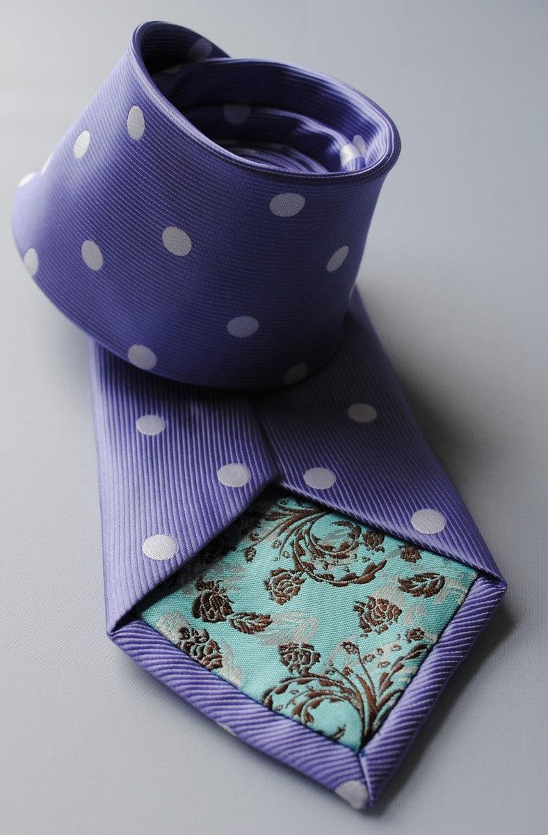 lavender purple tie with white polka dots - Image 4