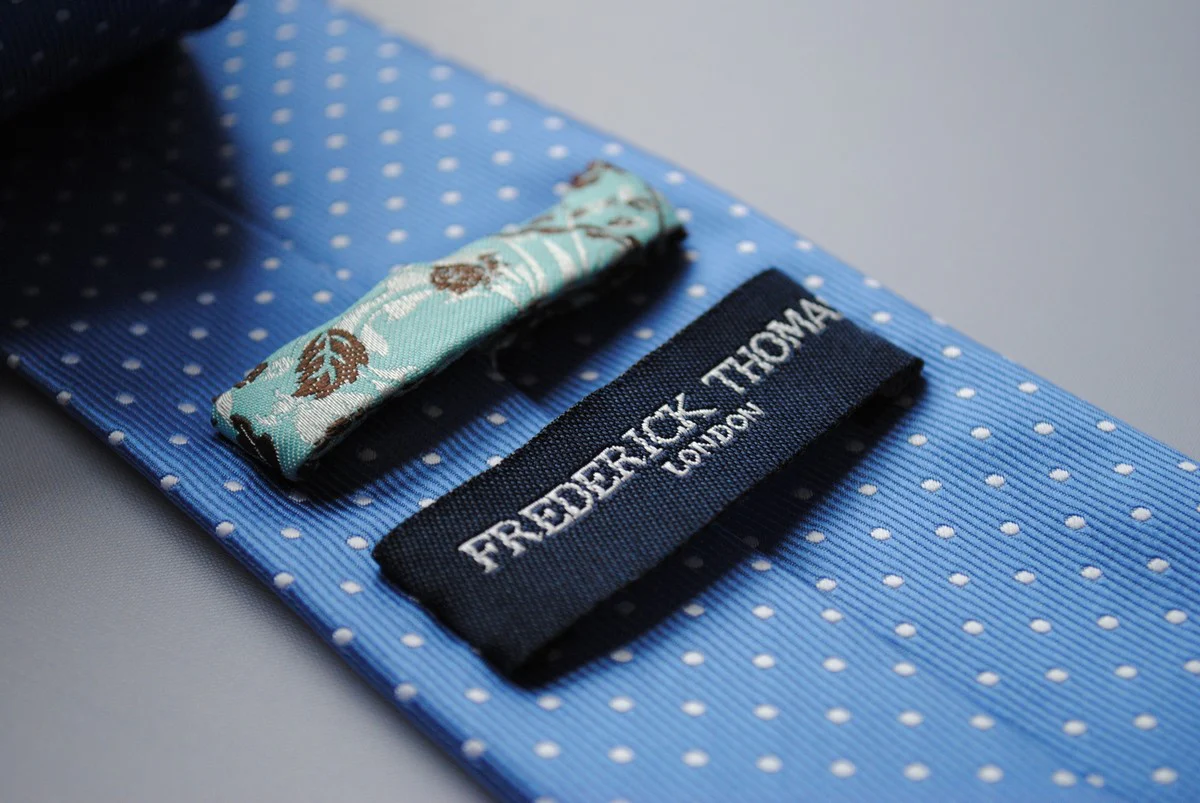 medium blue tie with white polka dots - Image 3