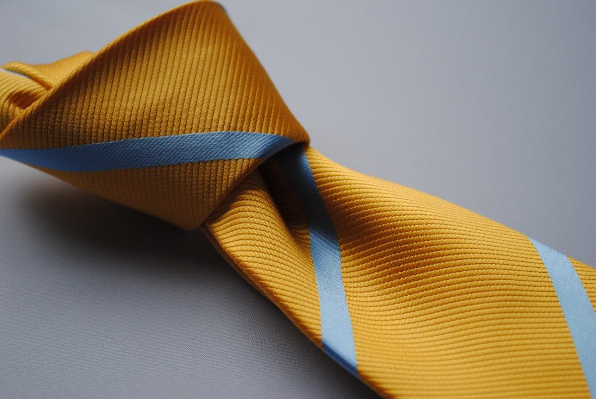 yellow tie with blue club stripe - Image 3