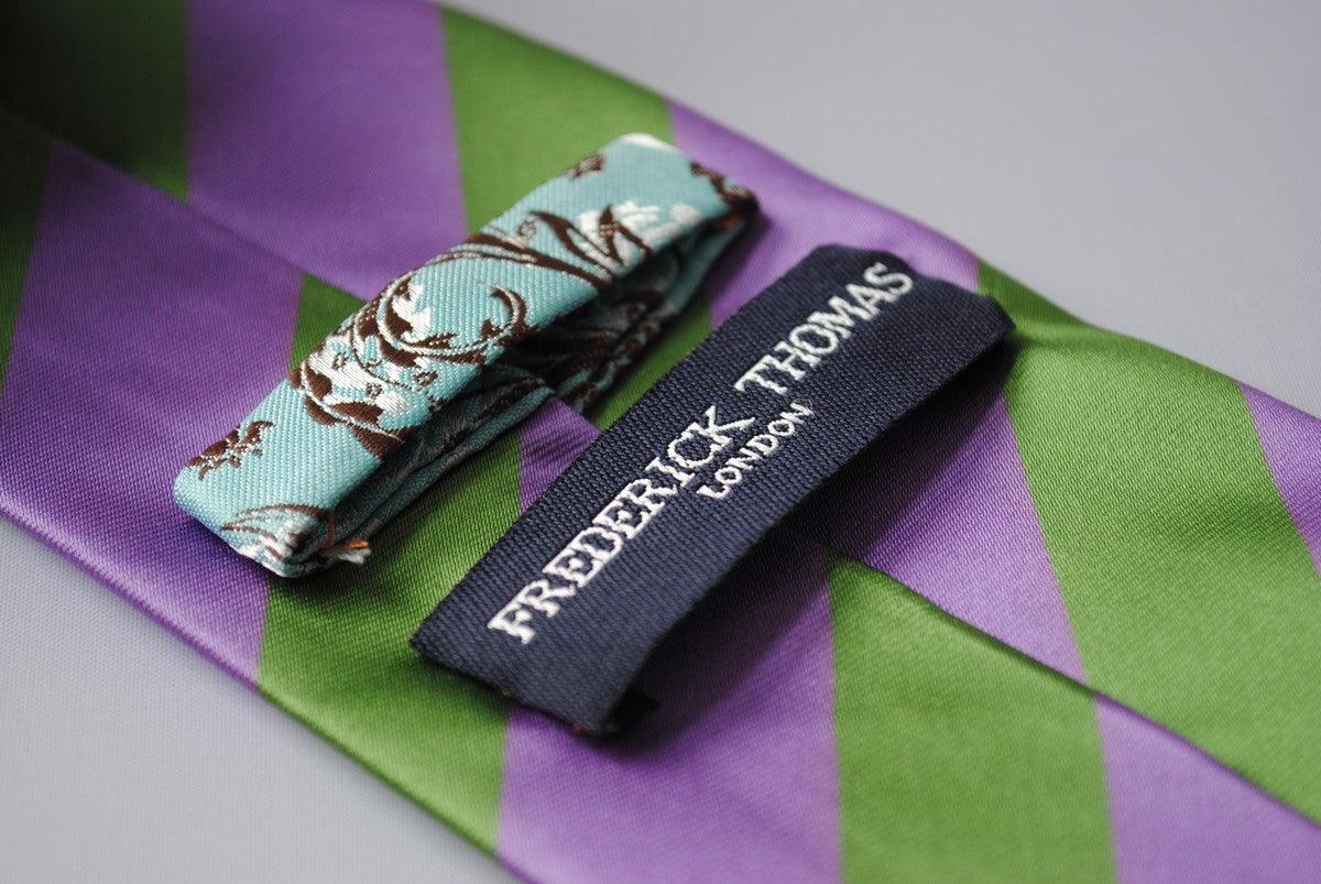 green and purple barber stripe tie - Image 3