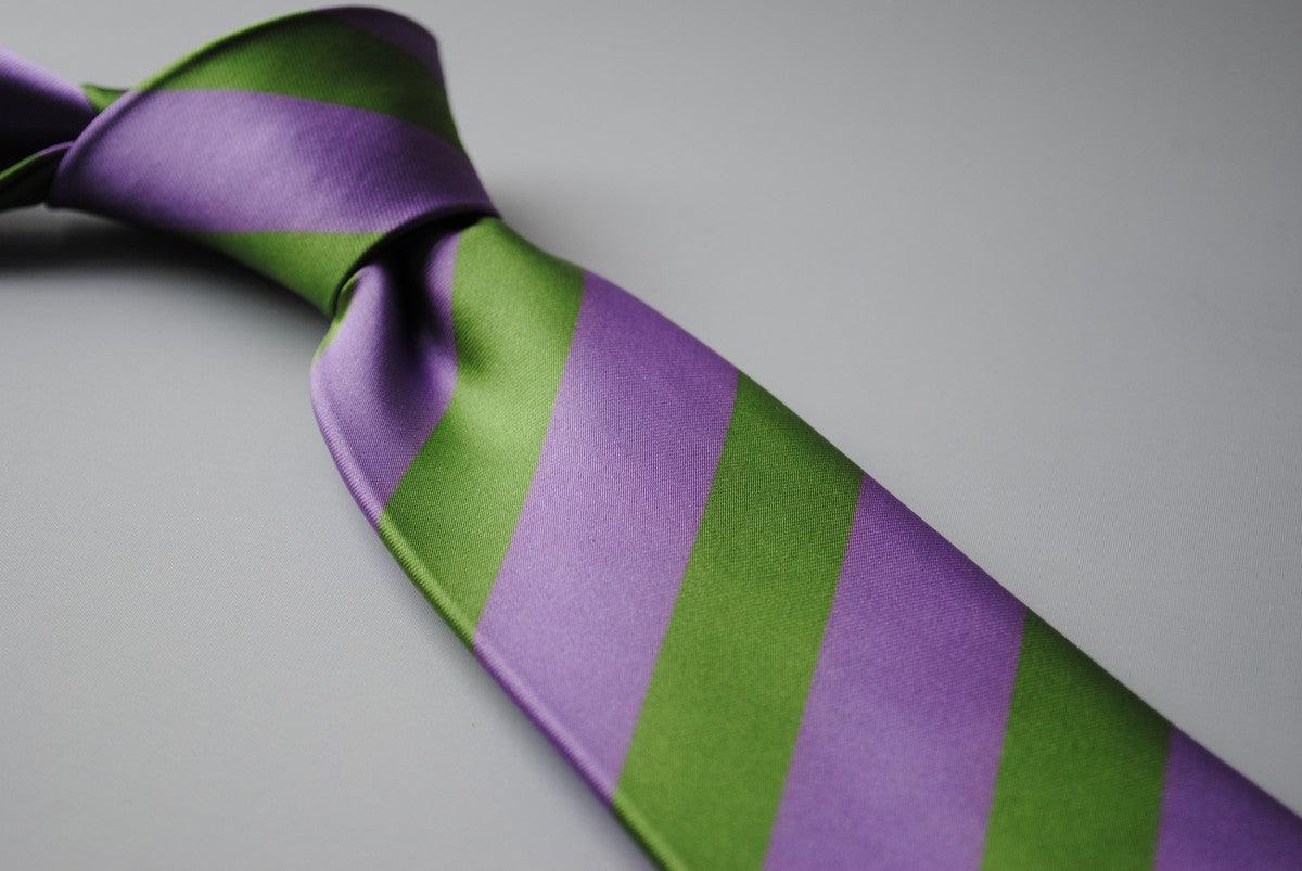 green and purple barber stripe tie - Image 4