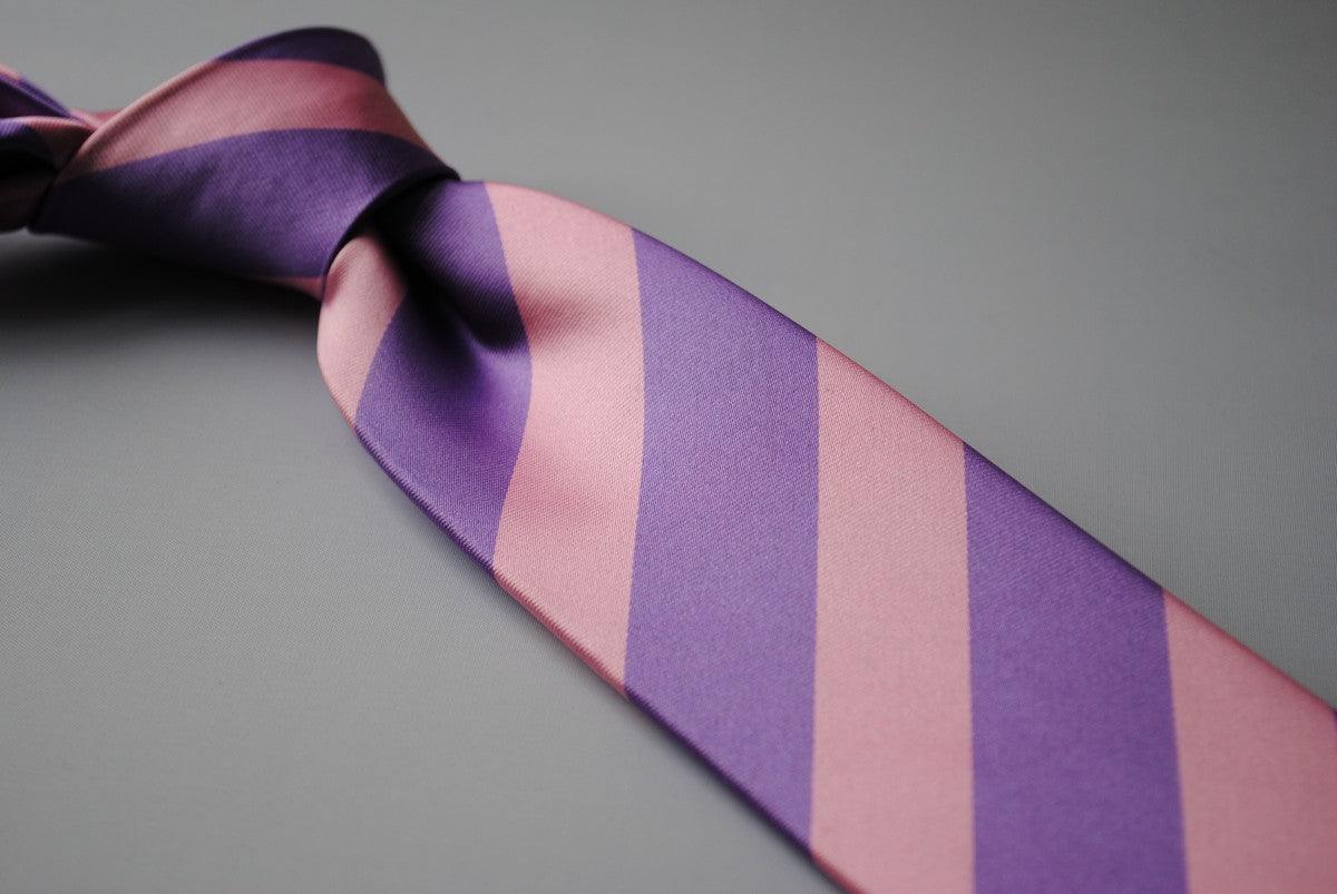 pink and purple barber stripe tie - Image 3