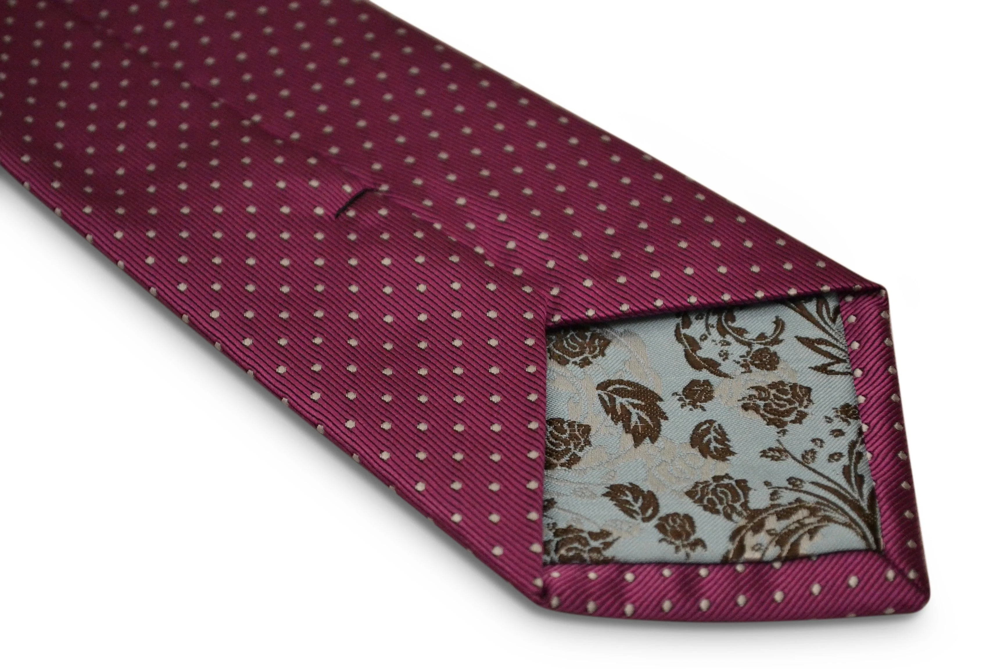 fuschia bright pink with small white pin spot design - Image 2