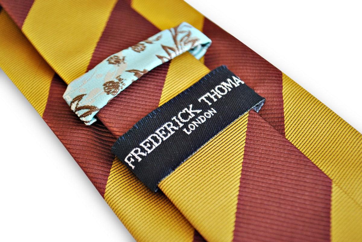 gold and burgundy barber striped tie - Image 4