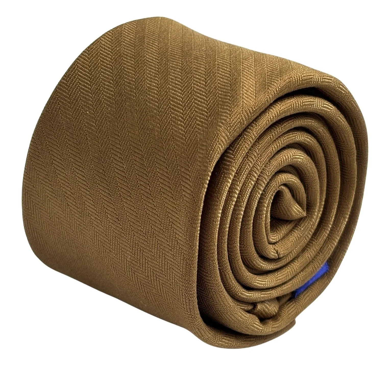 golden brown herringbone  cotton tie