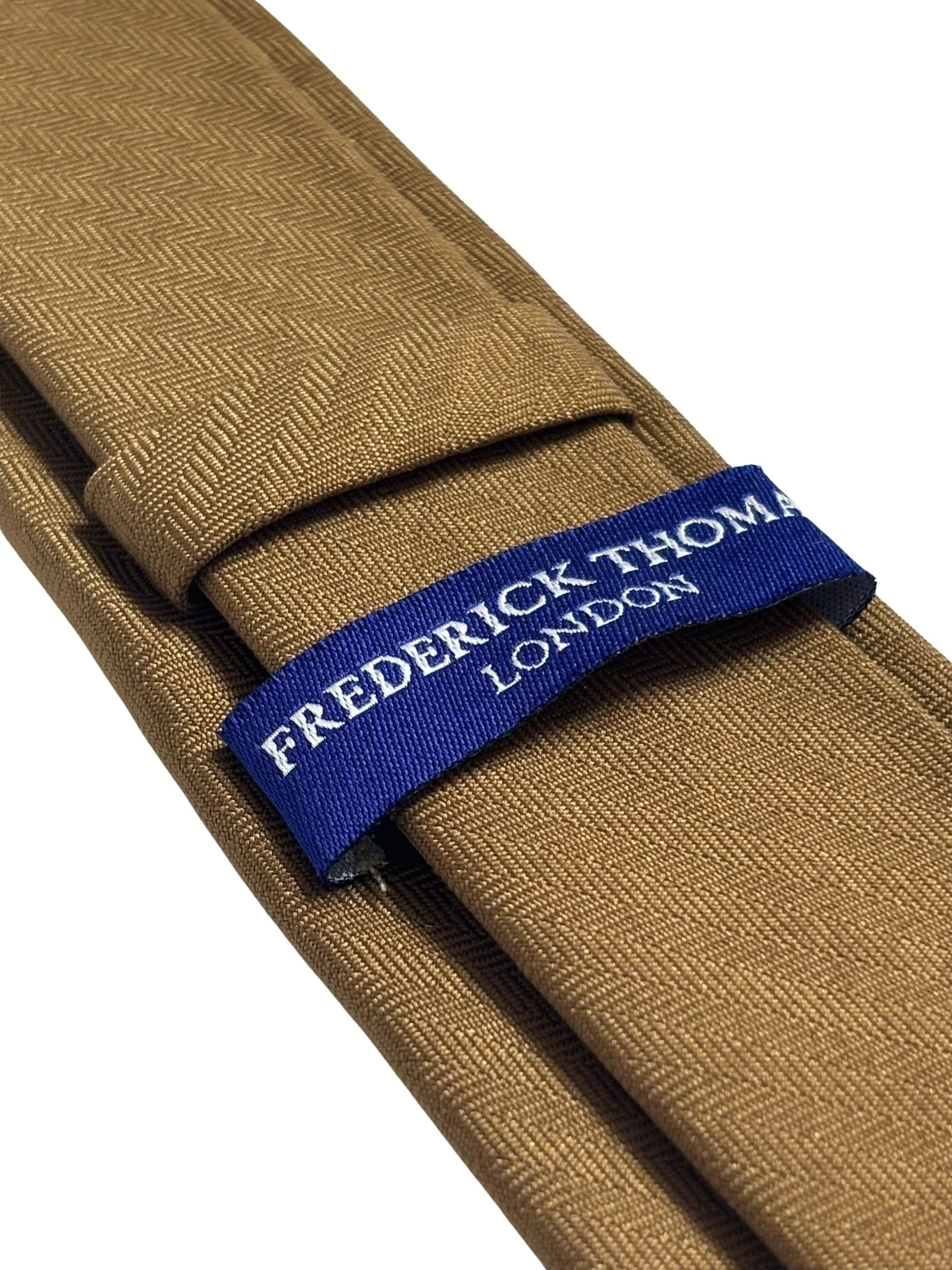 golden brown herringbone  cotton tie - Image 4