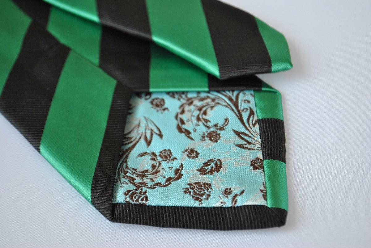 green and black barber striped tie - Image 2