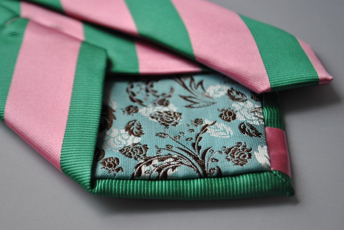 green and pink barber striped tie - Image 4