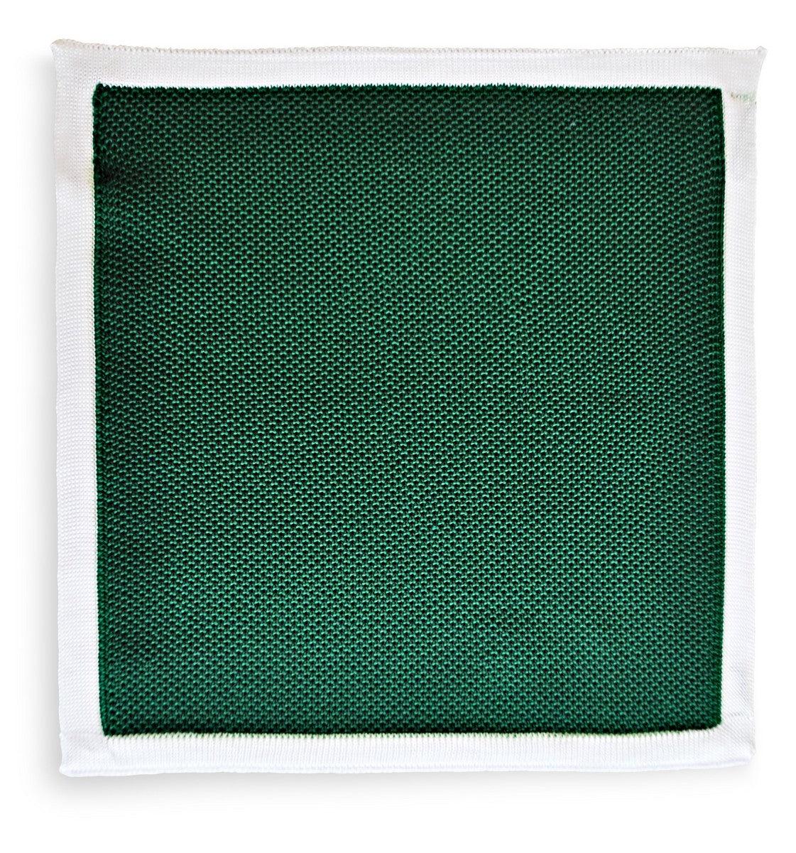 green knitted pocket square with white edging - Image 4