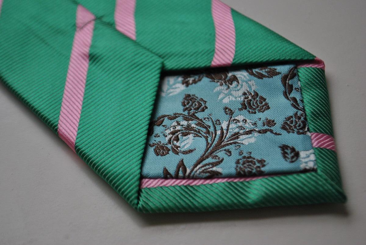 green striped tie with pink club stripes - Image 2