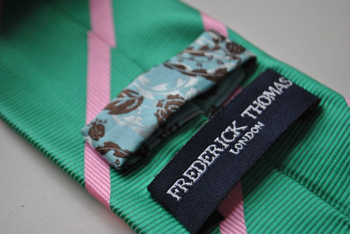 green striped tie with pink club stripes - Image 4