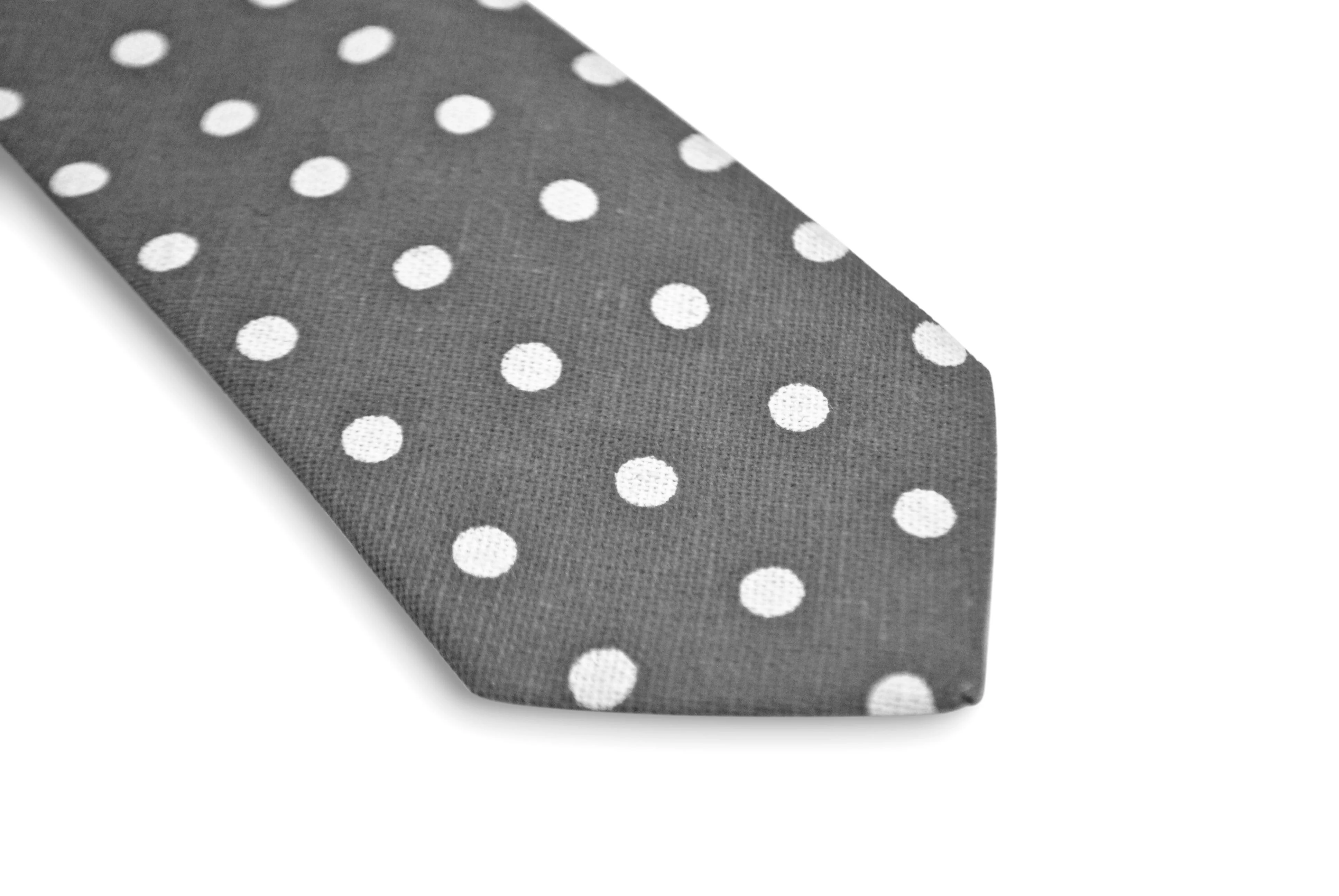 grey polka spot cotton tie - Image 5