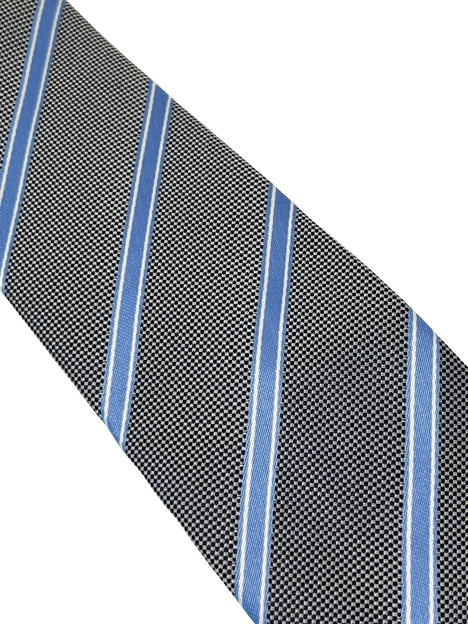 grey tie with light blue thin stripe - Image 3