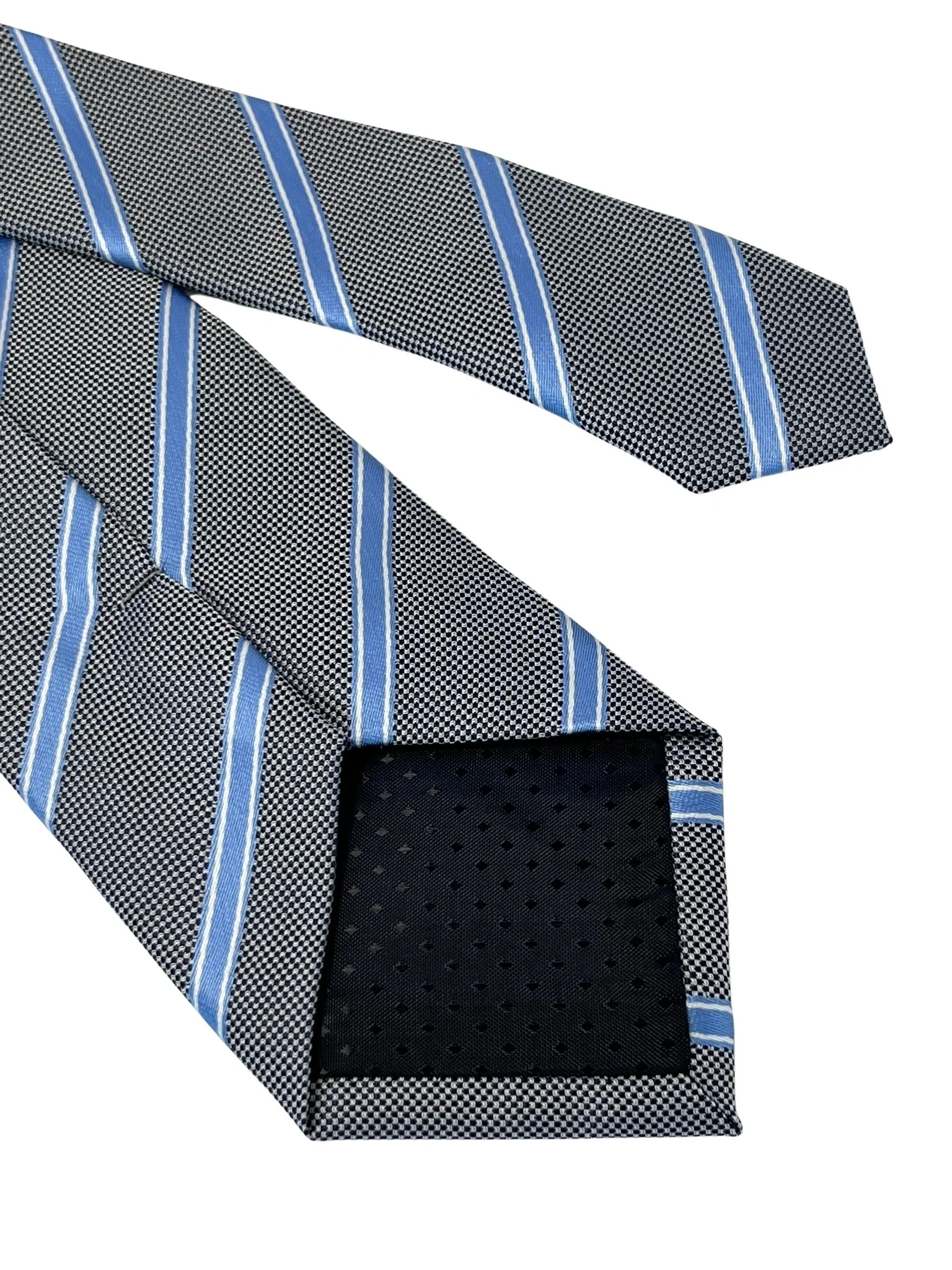 grey tie with light blue thin stripe - Image 5