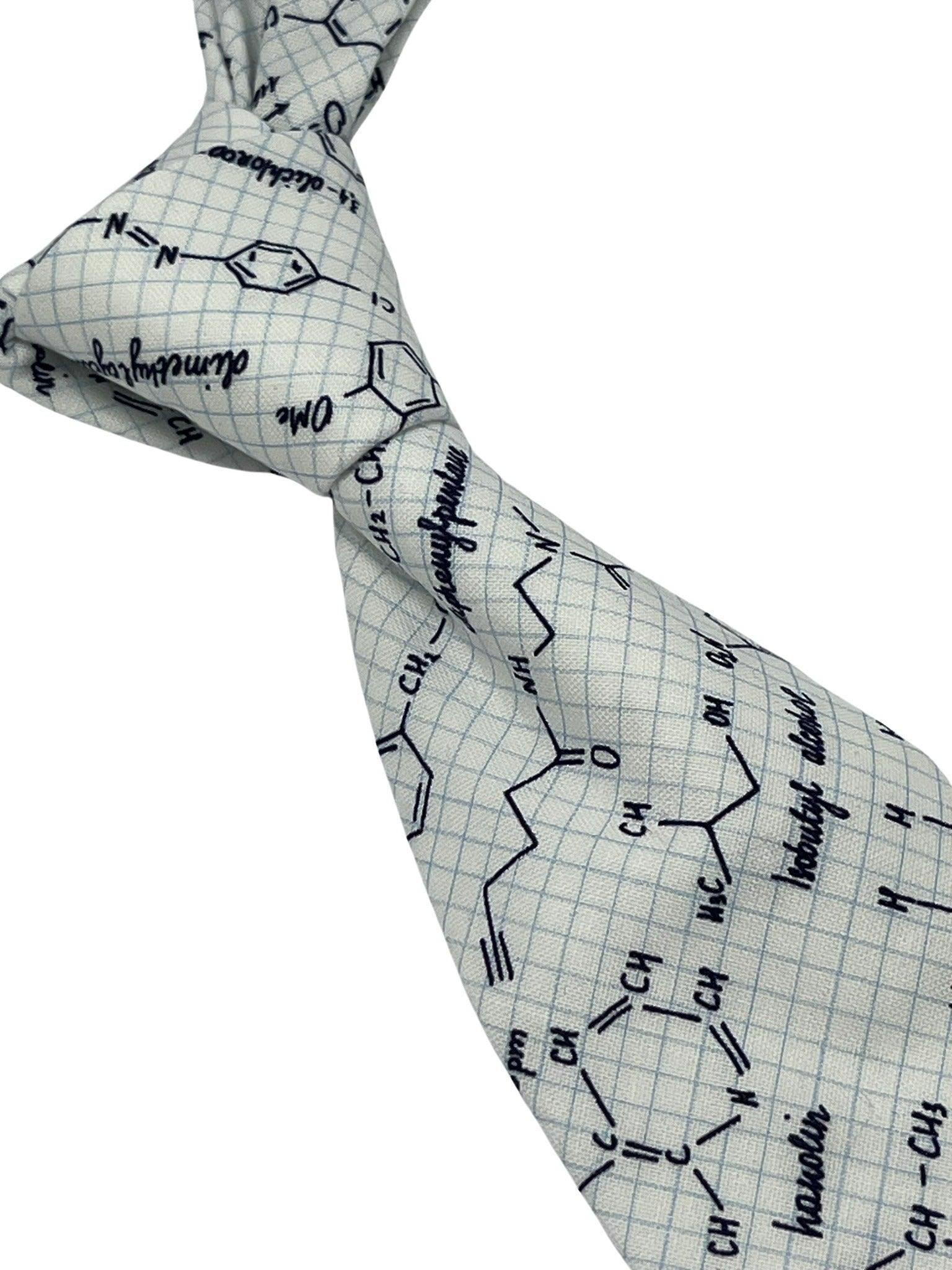Ivory cream tie with chemical equation science - Image 6