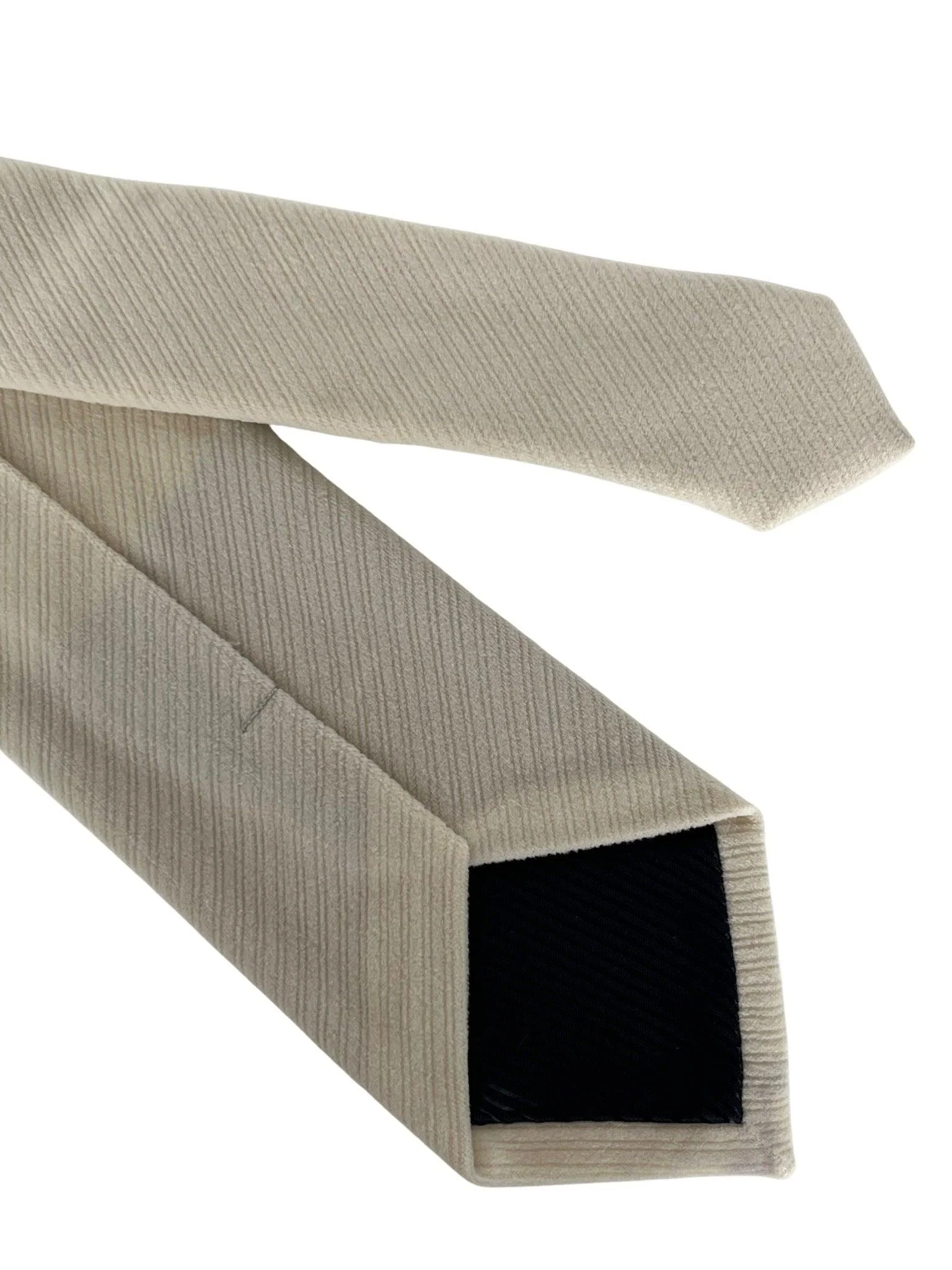 ivory cream velvet feel tie - Image 4