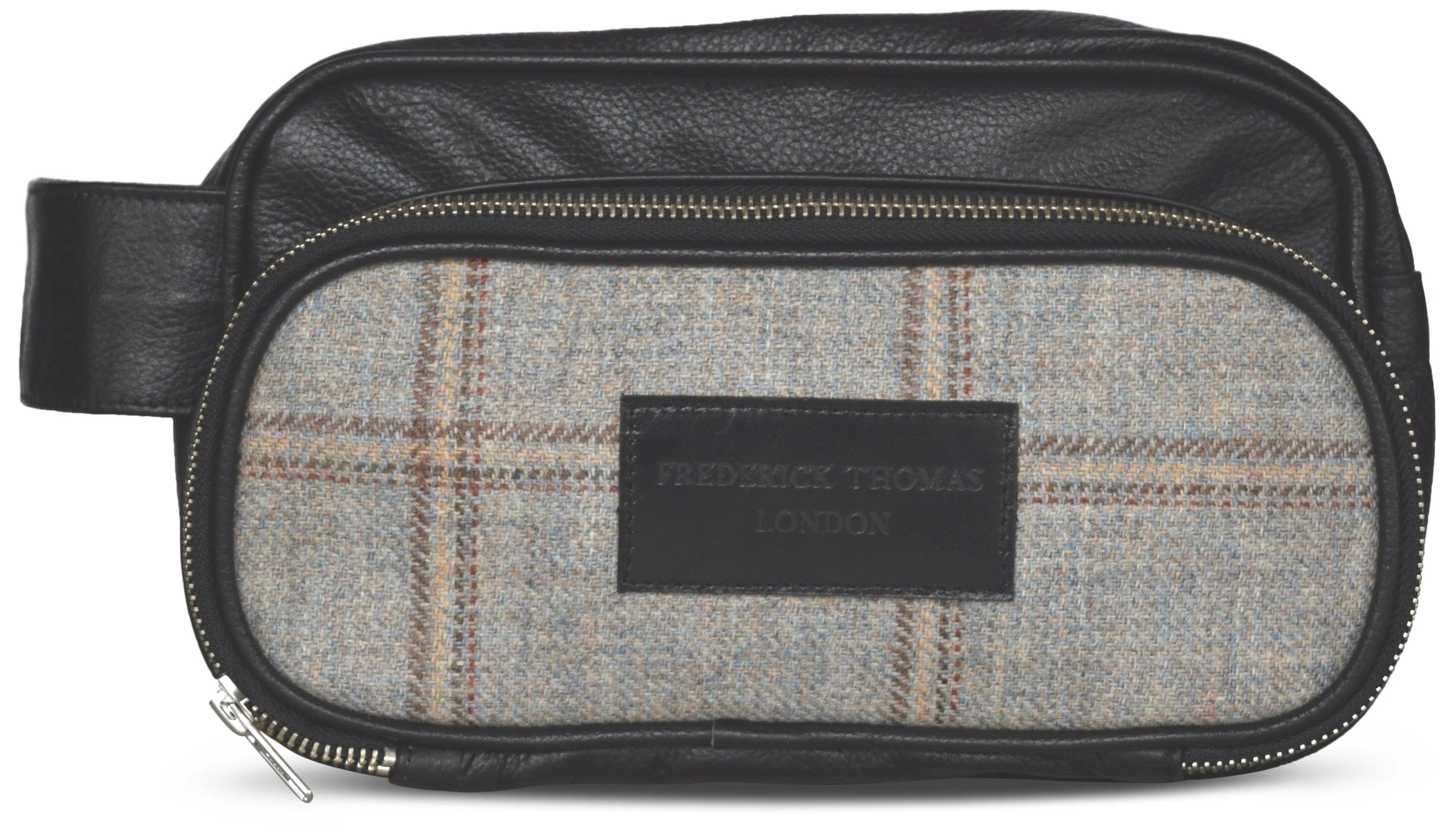 Ivory windowpane tweed weekend bag with matching wash bag - Image 4