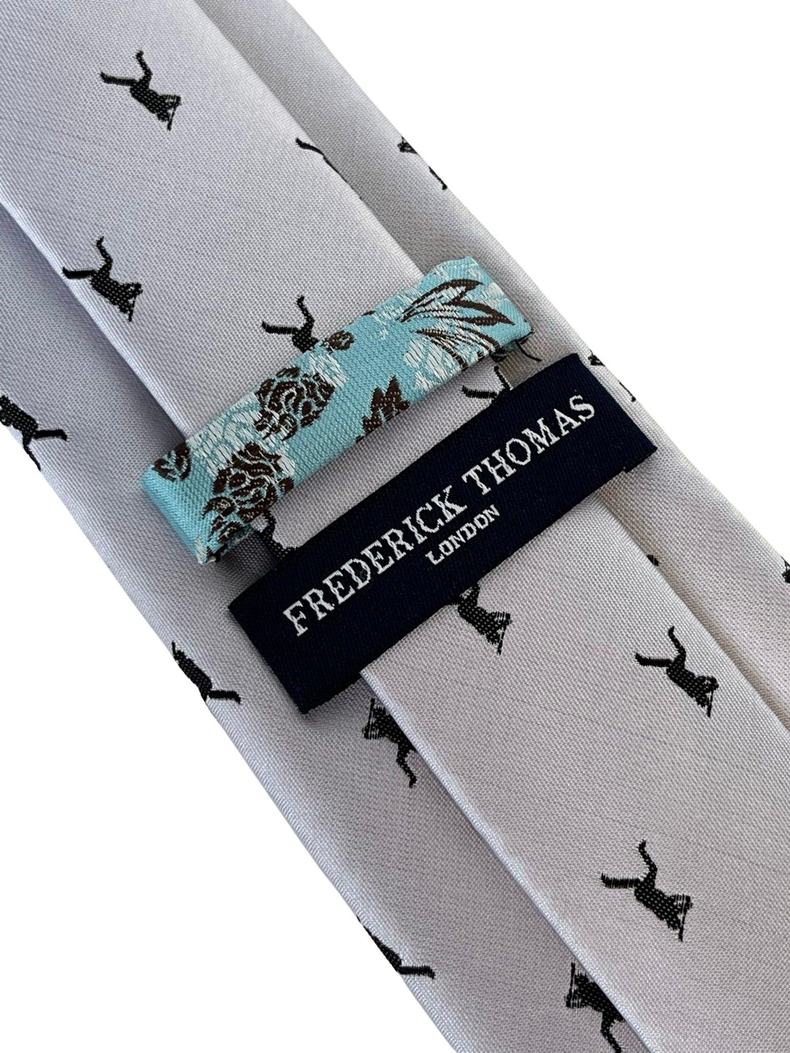 ivory white mens tie with baseball silhouette design - Image 3