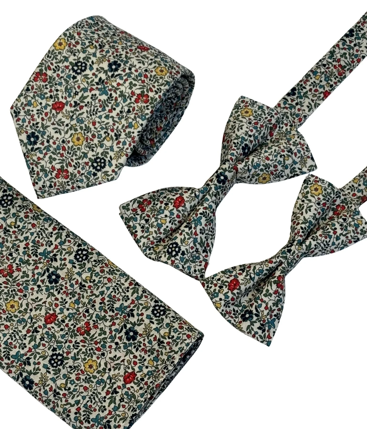 liberty style ditsy floral english wildflower design adult bow tie - Image 3