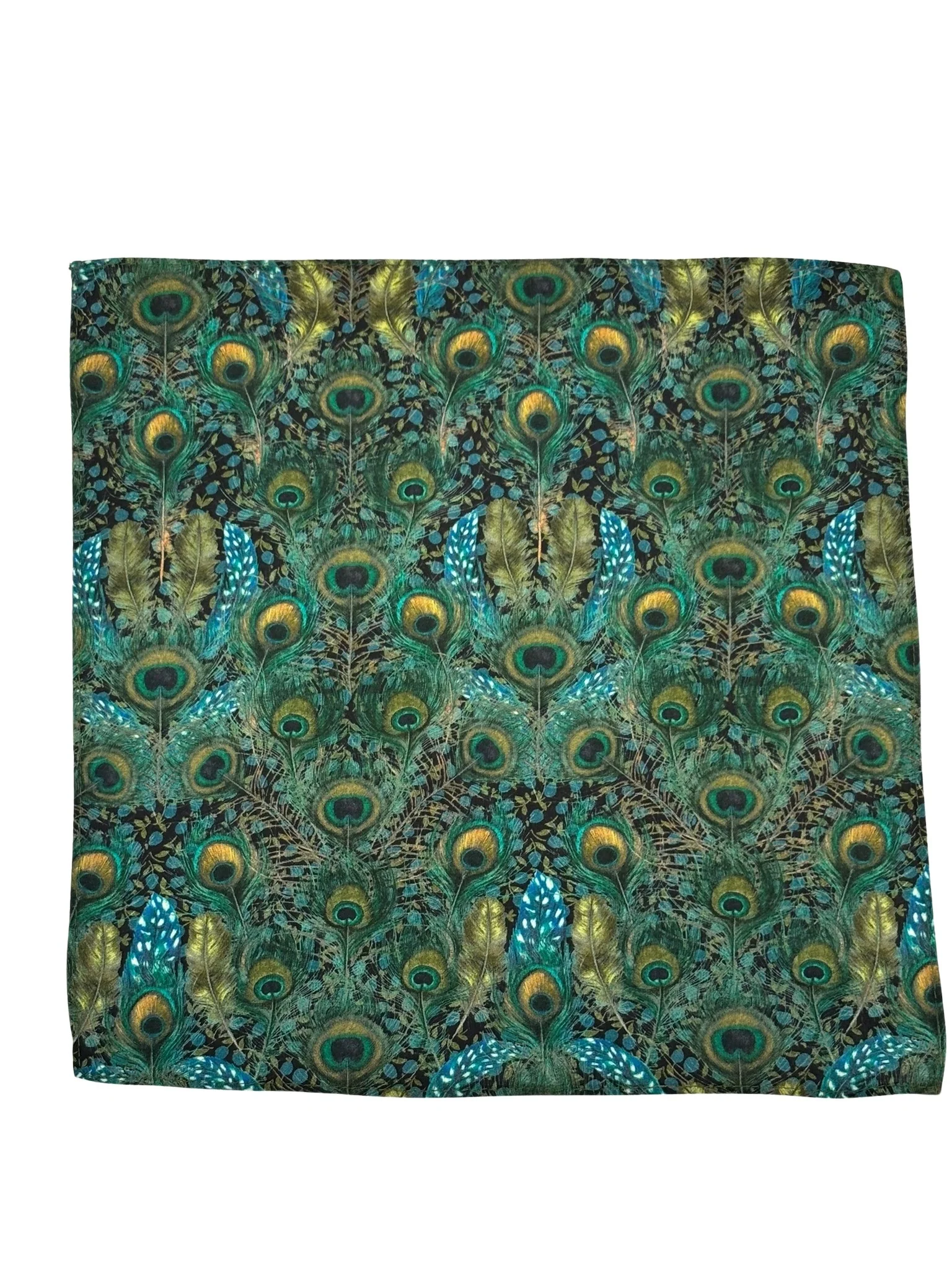 Liberty style peacock feather design matching tie and pocket square - Image 4