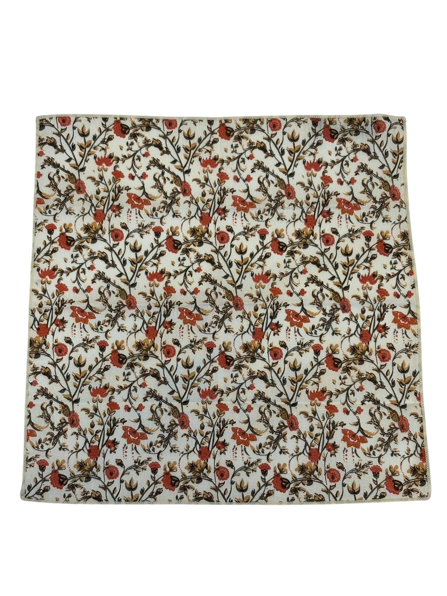 Liberty style red climbing English wildflower design tie and matching pocket square - Image 4
