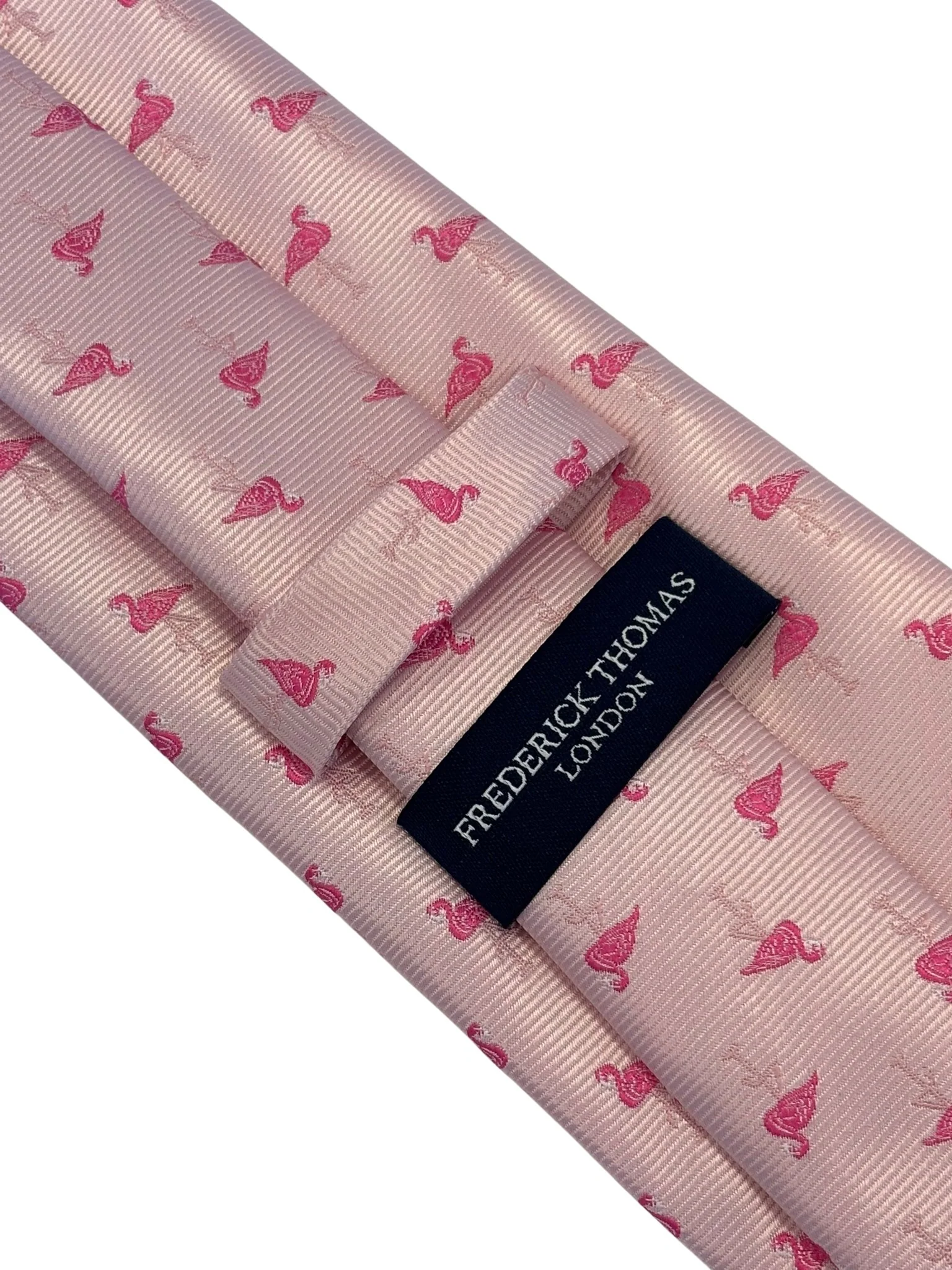 light baby pink tie with flamingo design - Image 4
