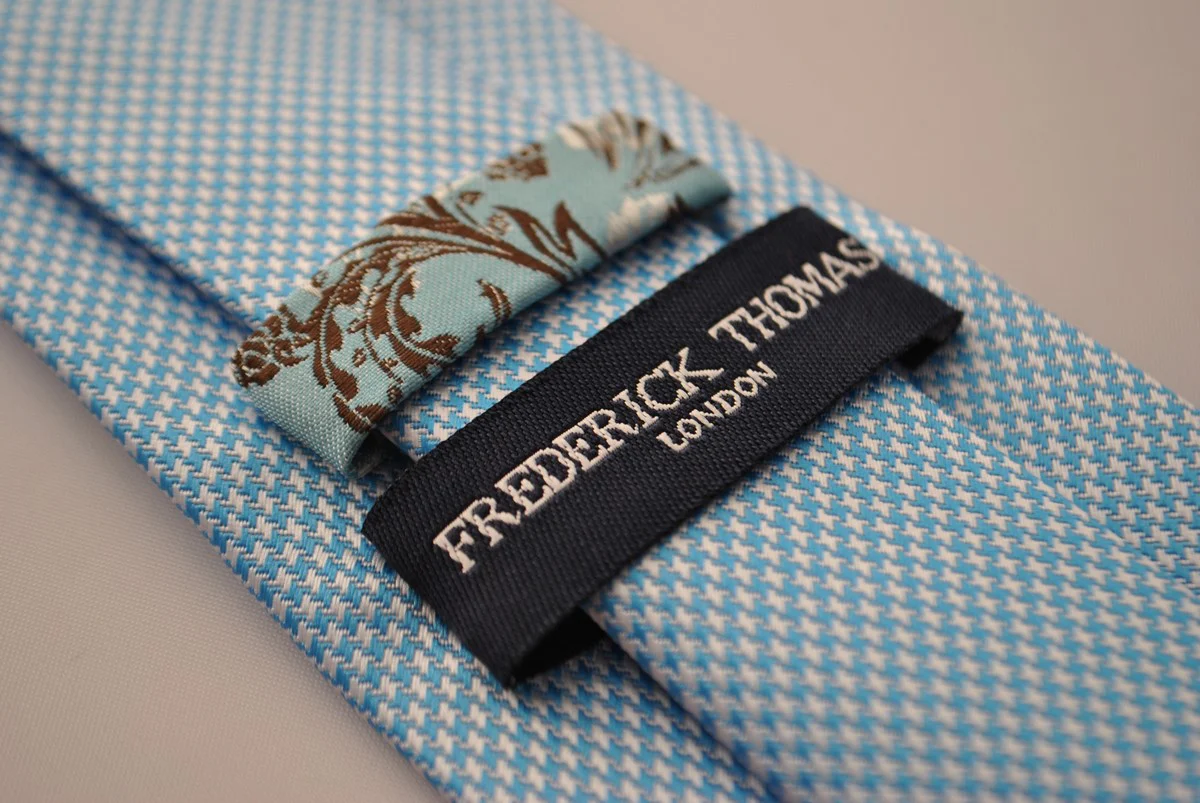 light blue dogstooth check tie - Image 4