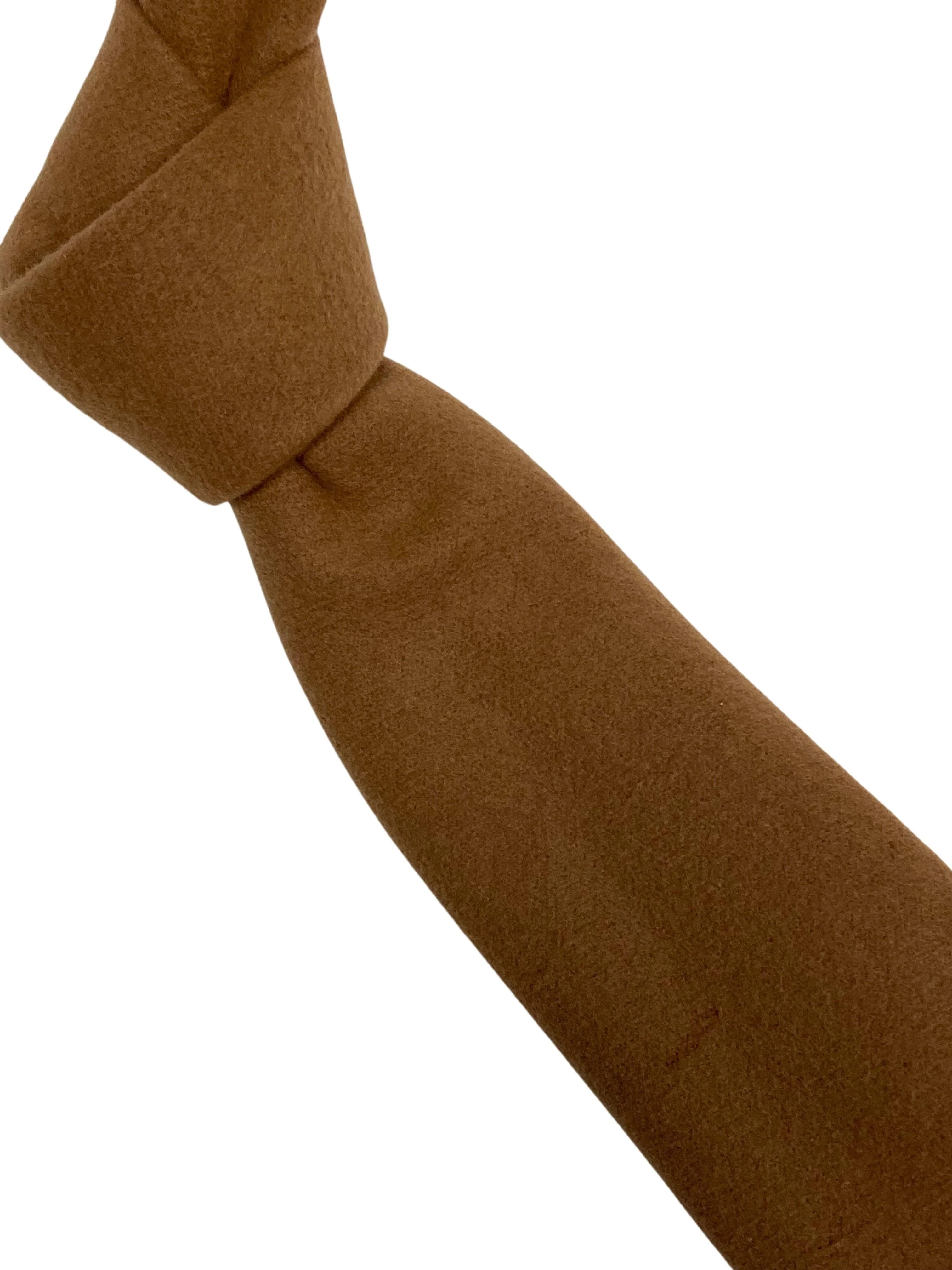 light brown tweed slim wool tie - Image 2