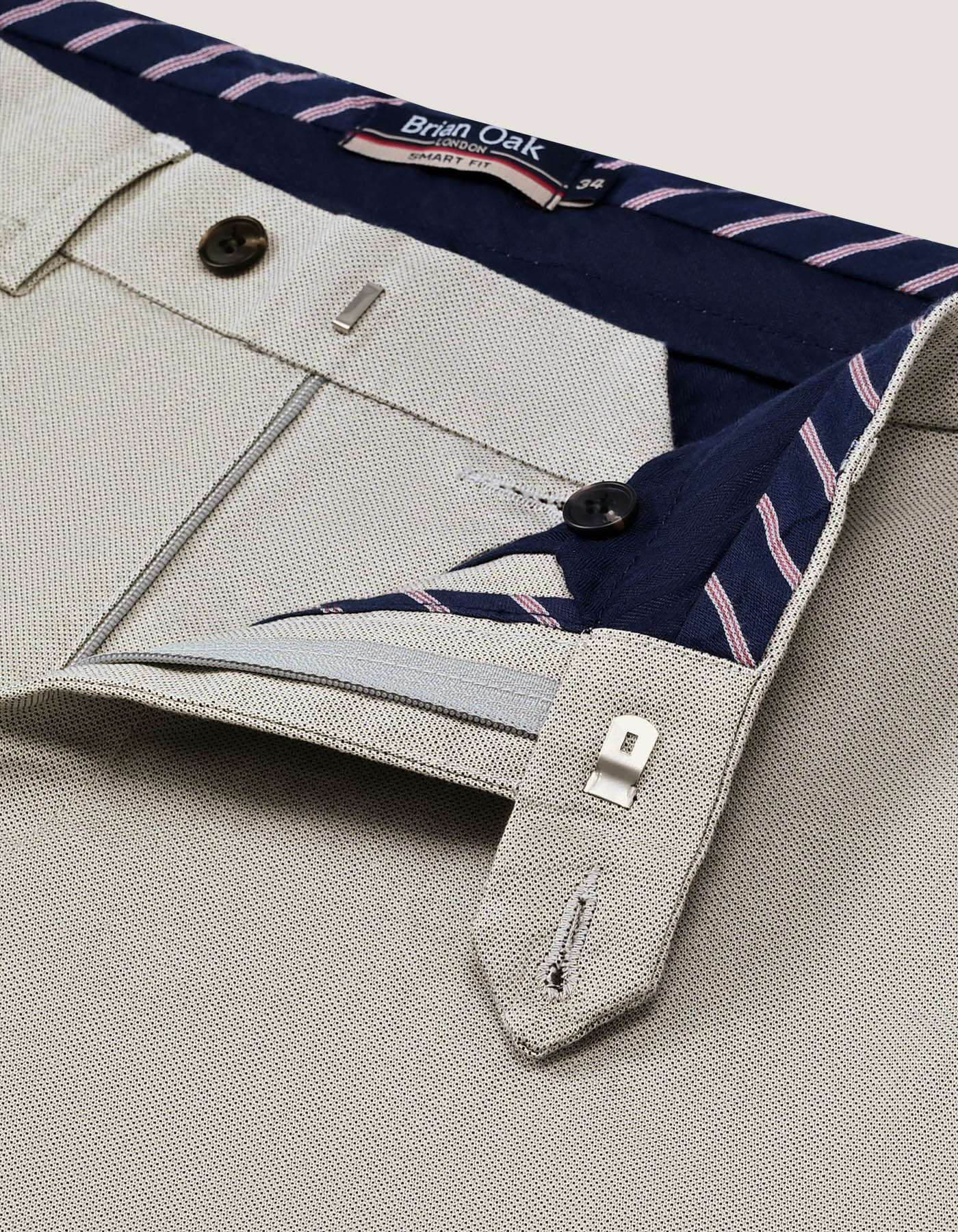 Light Grey Textured Chinos - Image 4