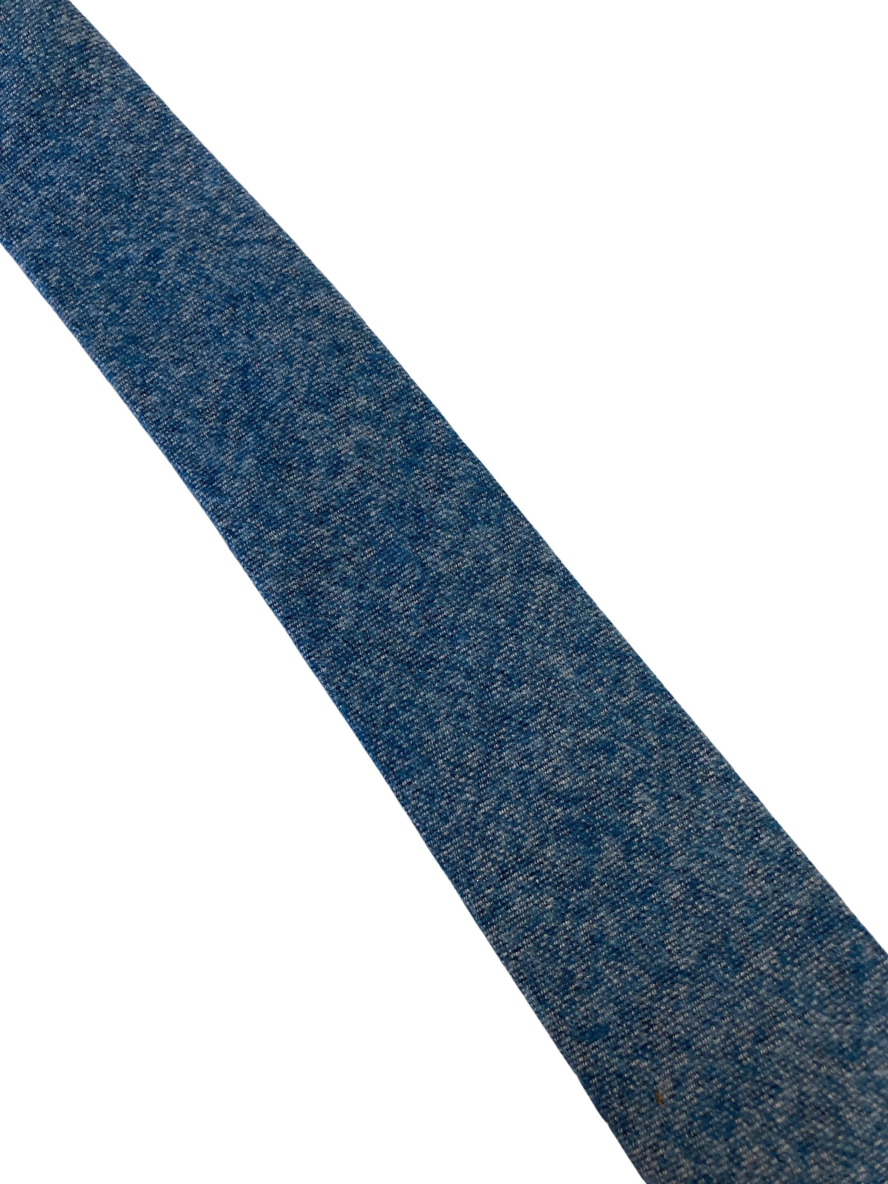 light medium sky blue speckled wool tie - Image 2