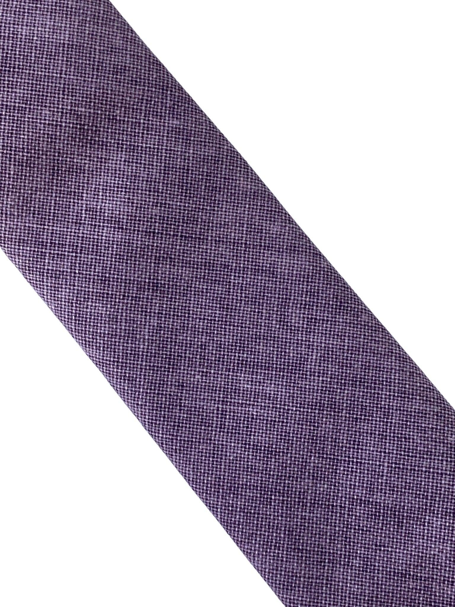 light plum purple 100% linen classic width tie - Image 2