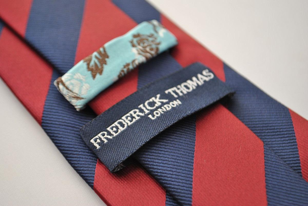 maroon and navy barber striped tie - Image 3