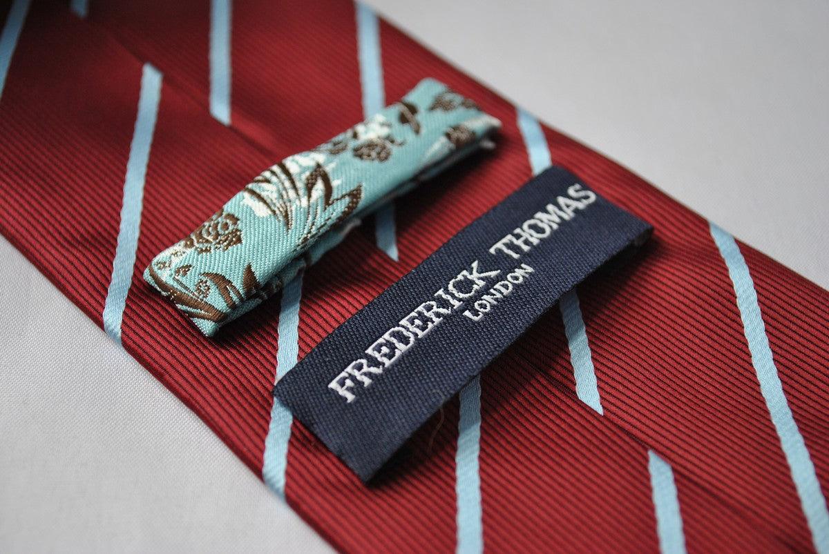 maroon and thin blue striped tie - Image 3