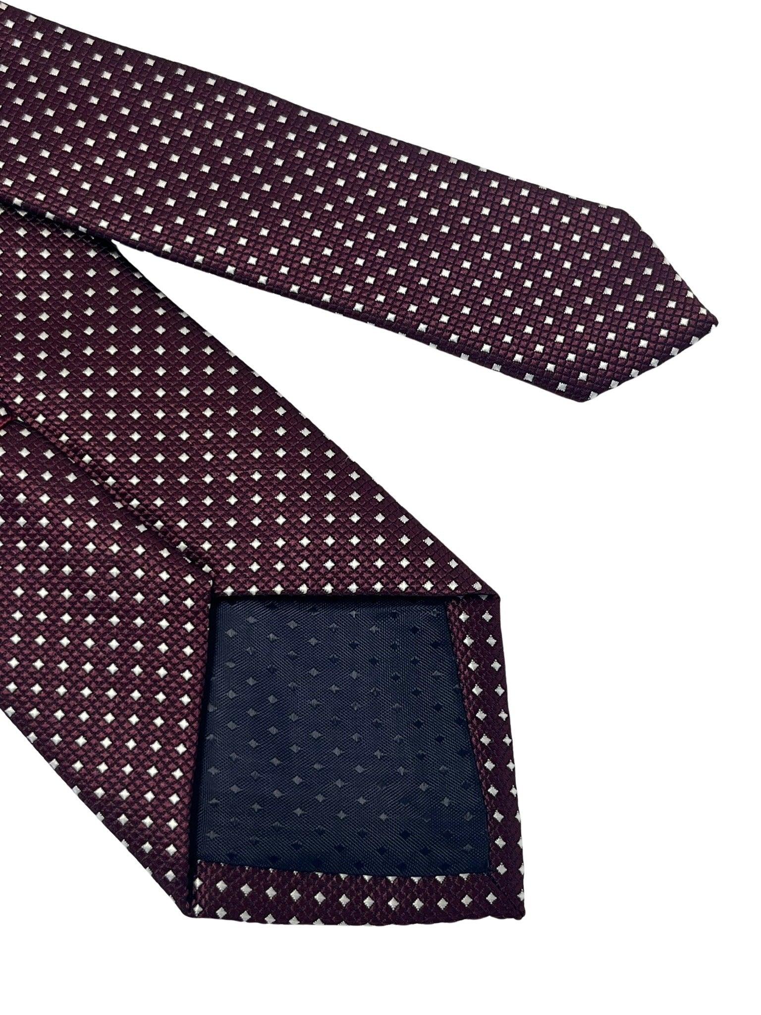 maroon burgundy red with white pin spot tie - Image 5