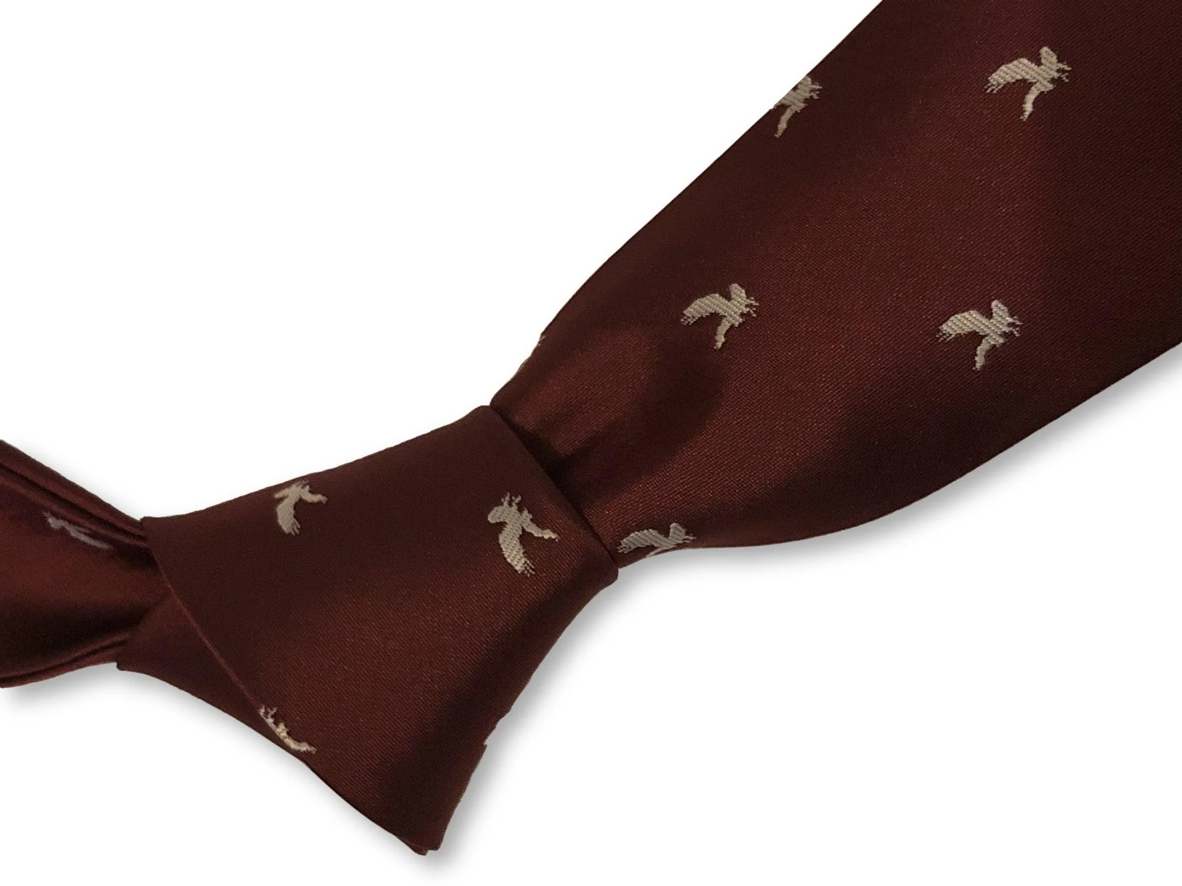 maroon burgundy tie with eagle print design - Image 3