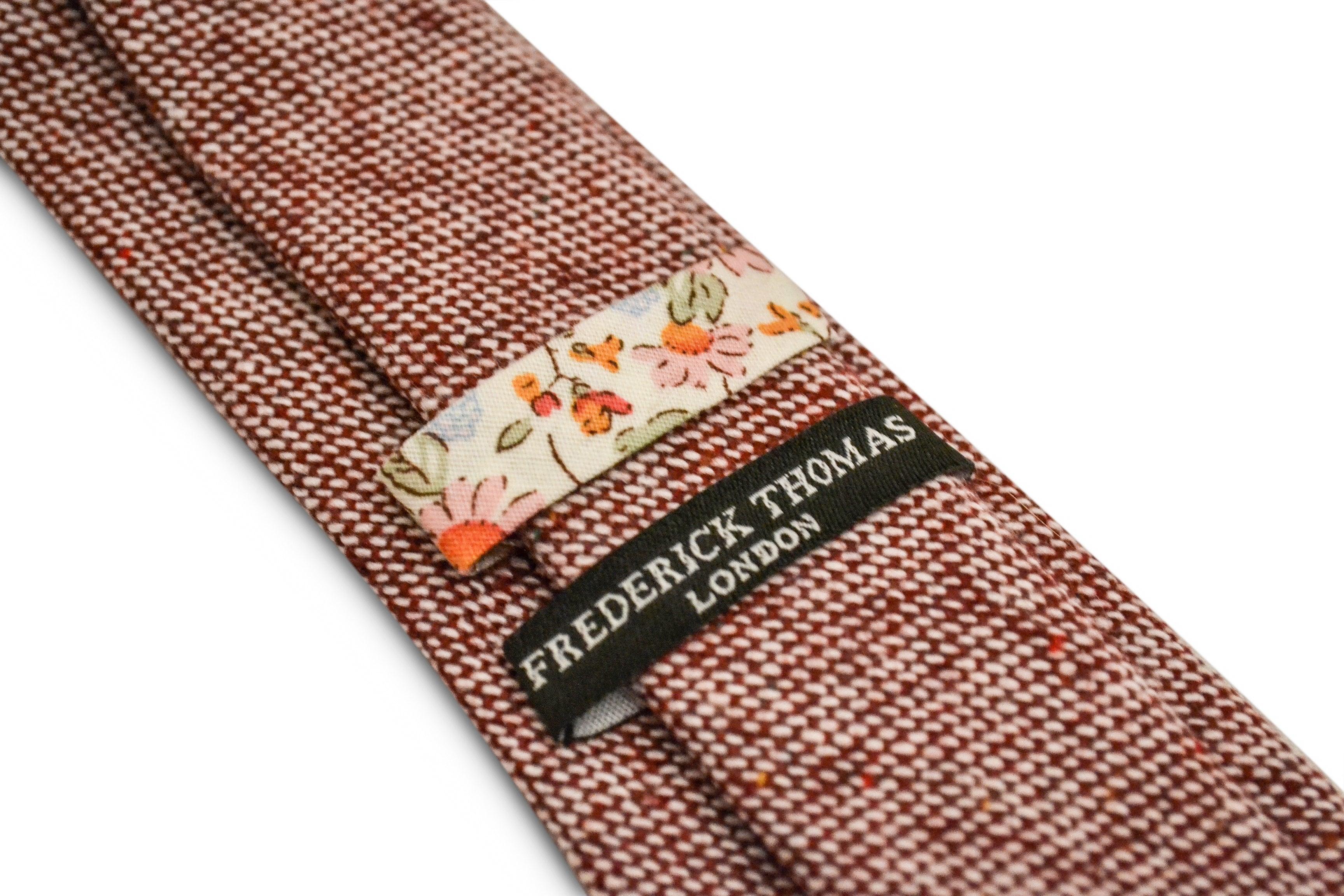 maroon fleck slim wool tie - Image 2