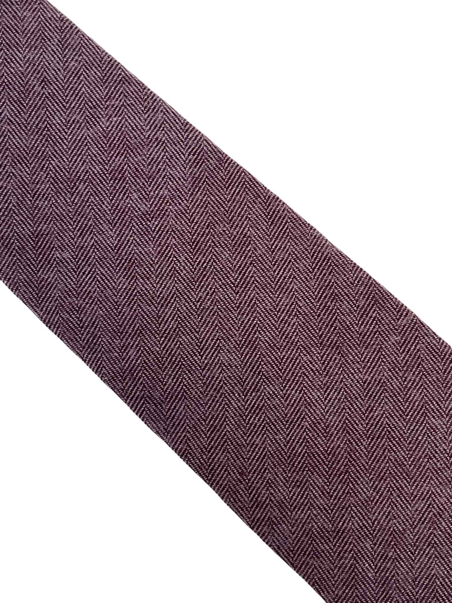 maroon purple herringbone cotton mens tie - Image 2