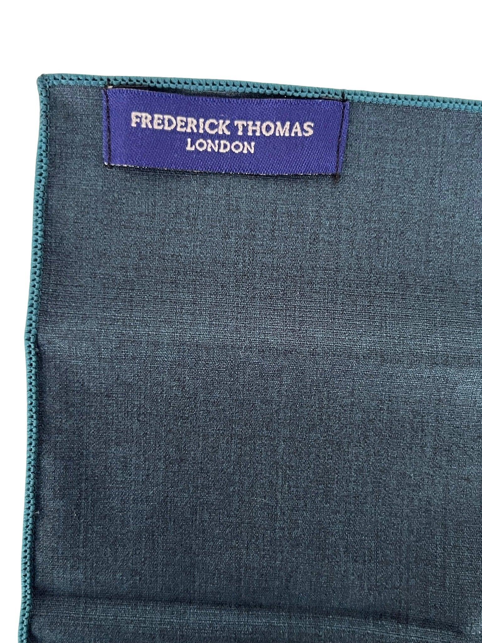 Matching dark navy blue bamboo tie and pocket square - Image 7