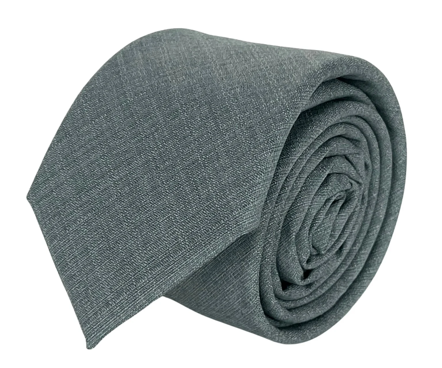 Matching plain sage mint olive green bamboo tie and pocket square set - Image 3