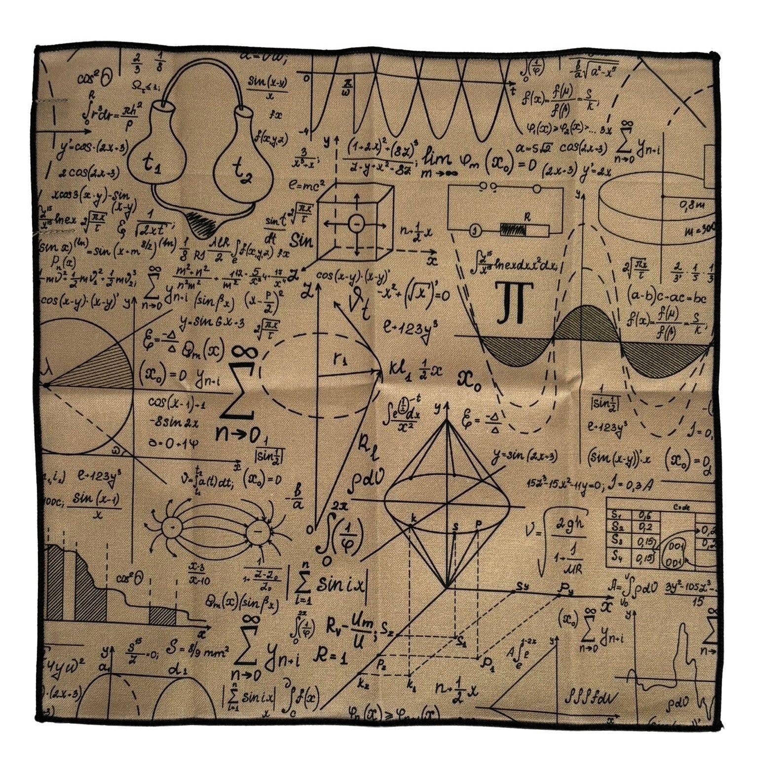 maths equation beige gold tie and pocket square - Image 3