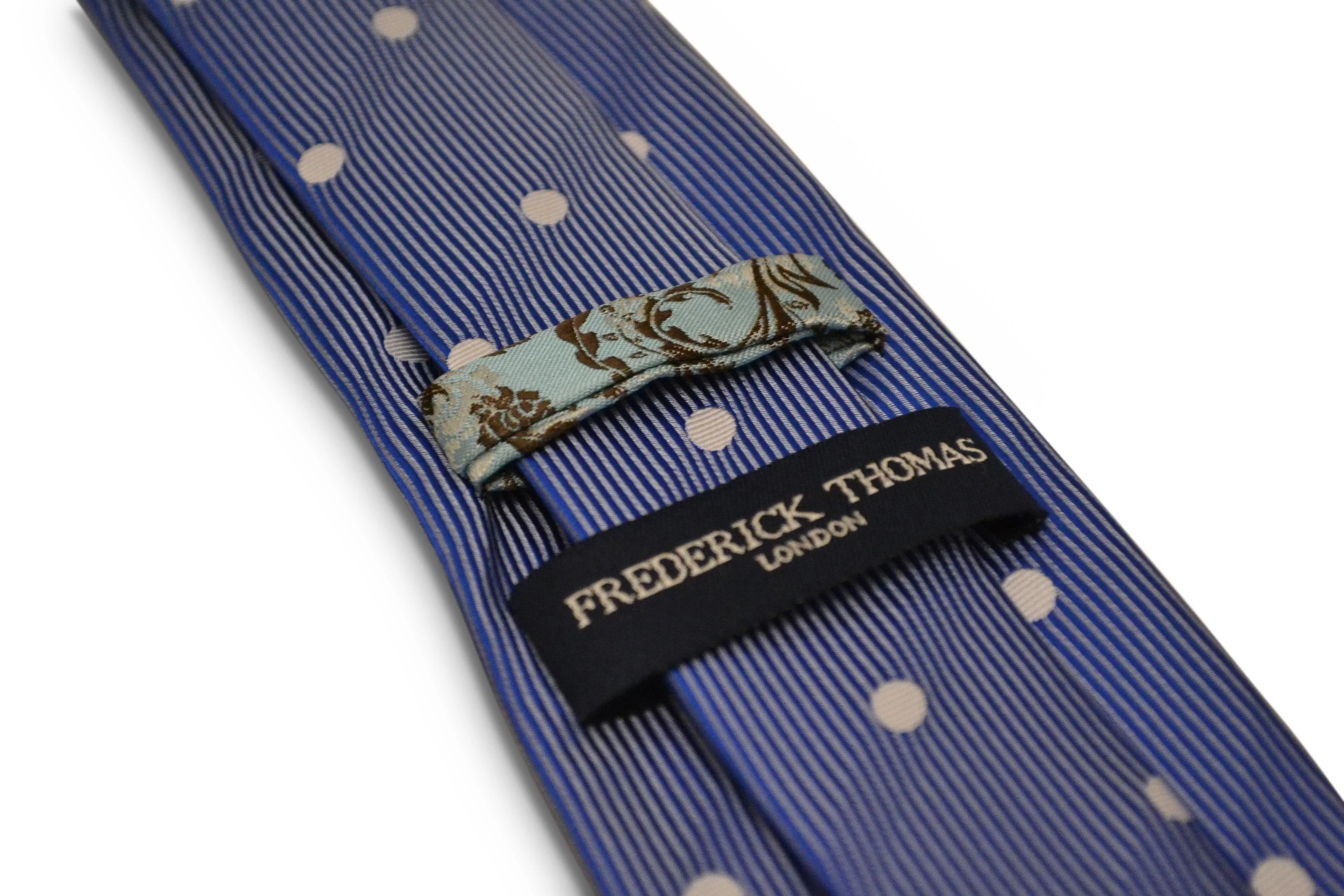 medium royal blue with white polka spot design - Image 3