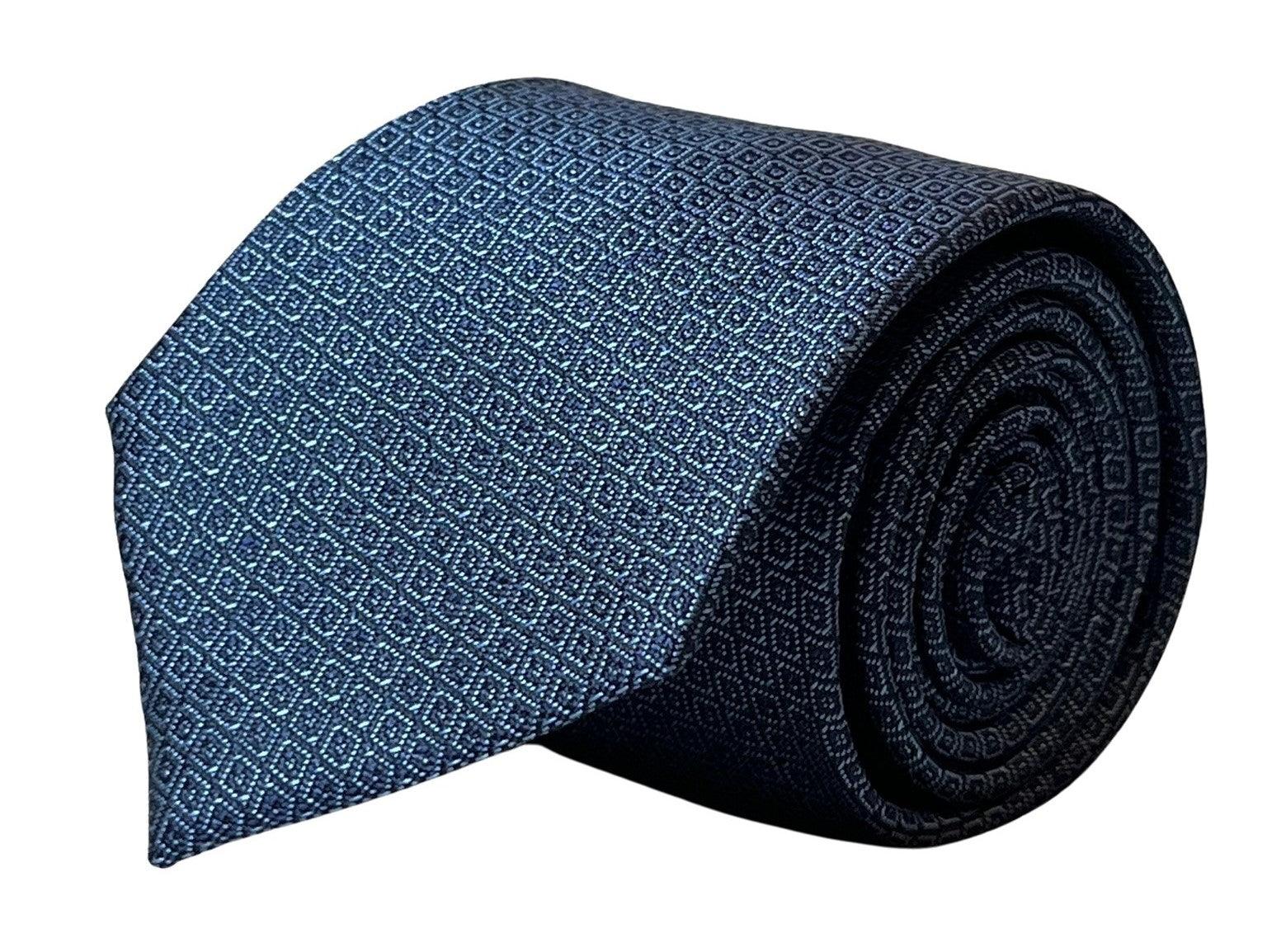 midnight blue grey tie with snakeskin design style effect - Image 2