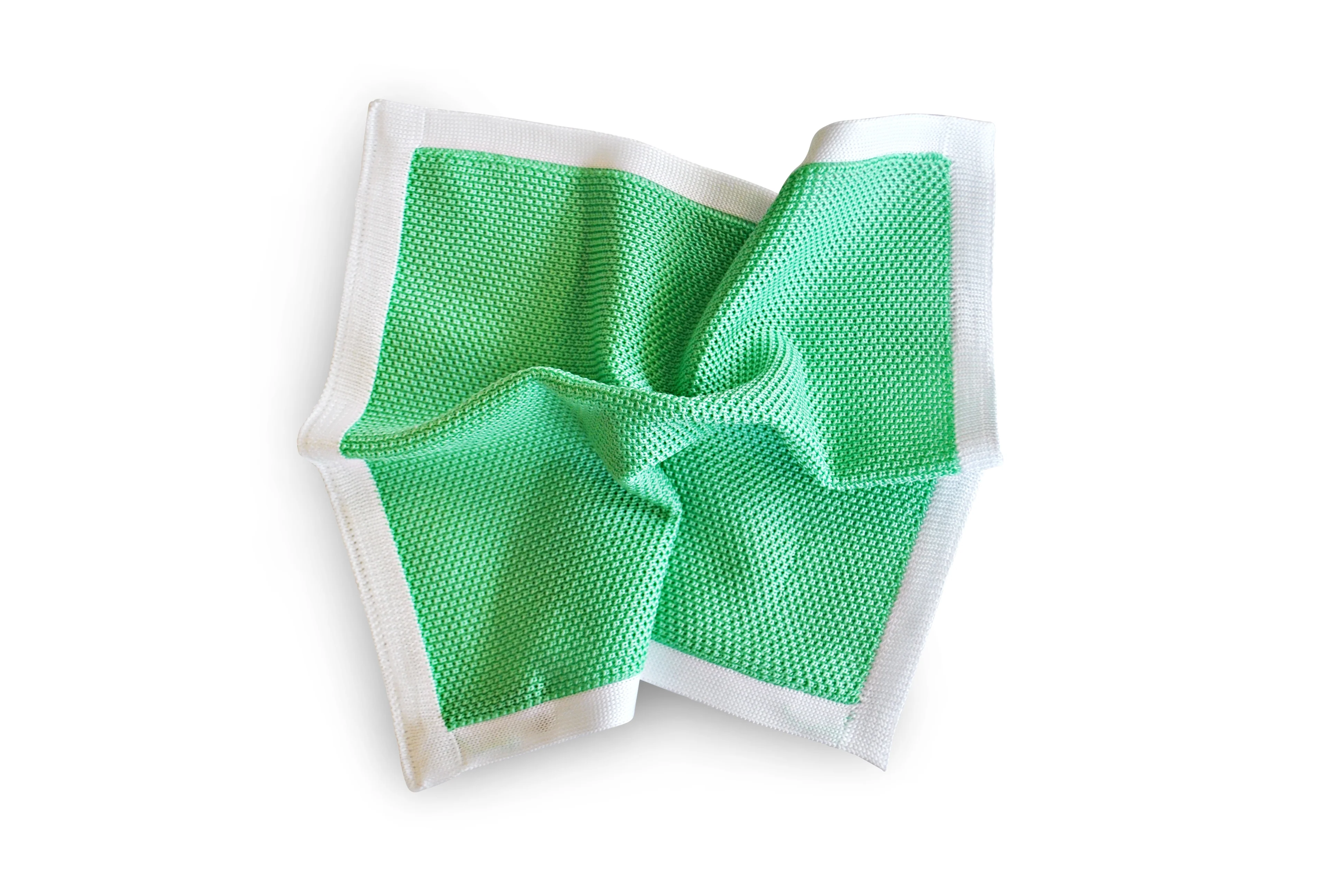 Mint Green Knitted Tie with Matching Pocket Square - Image 3