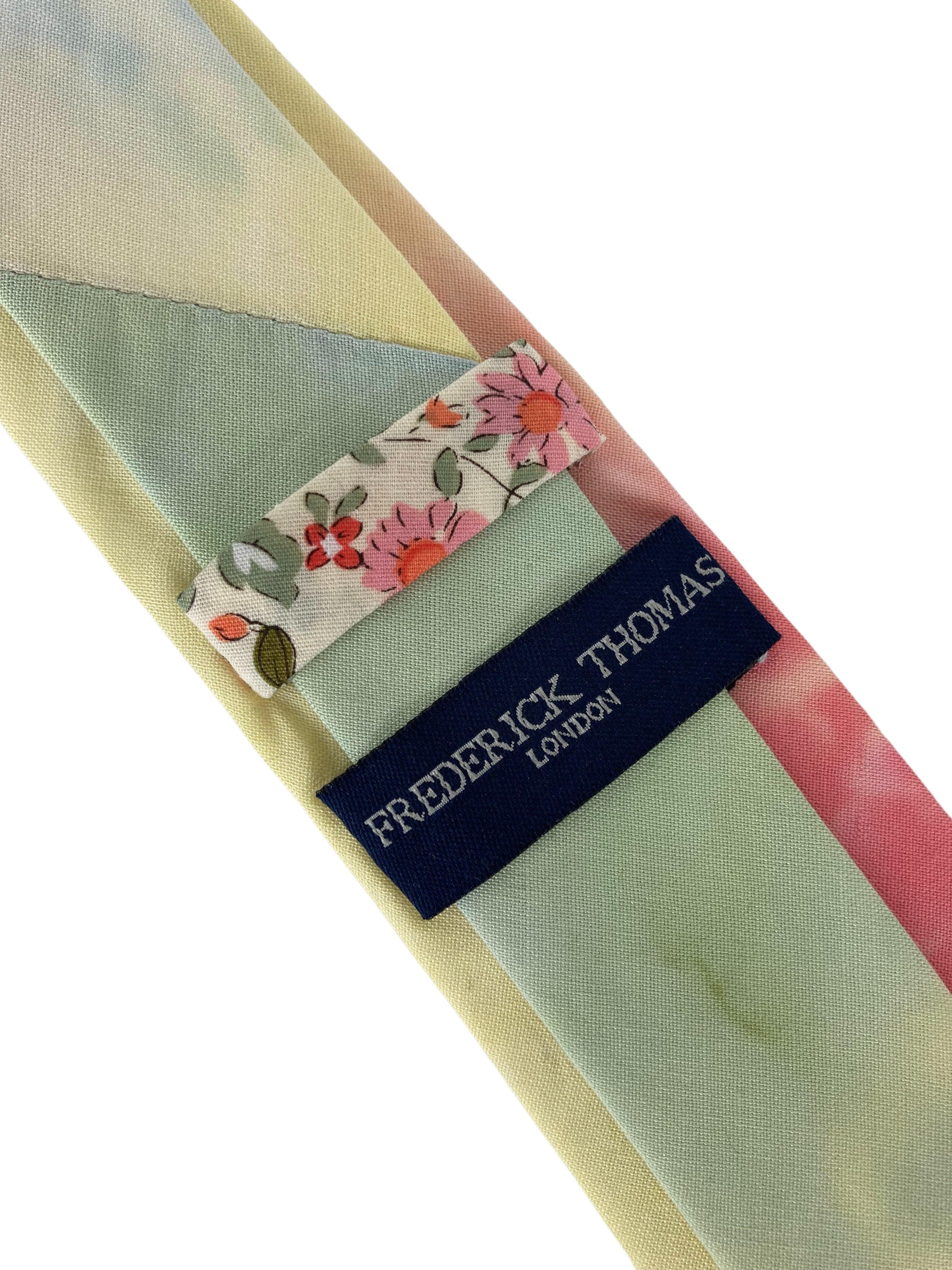 multicoloured pastel tie dye mens cotton tie - Image 3