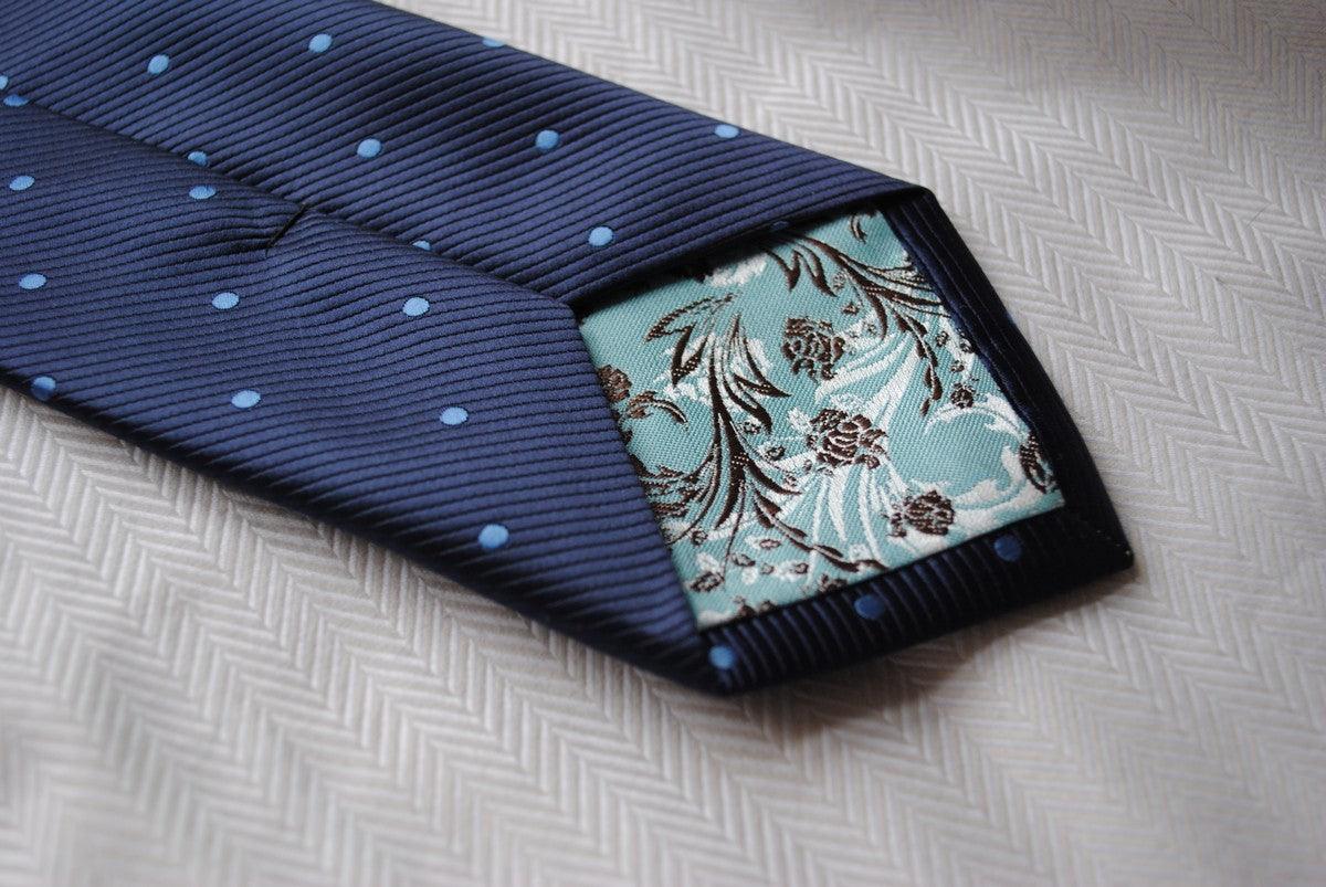 navy tie with blue polka dots - Image 5