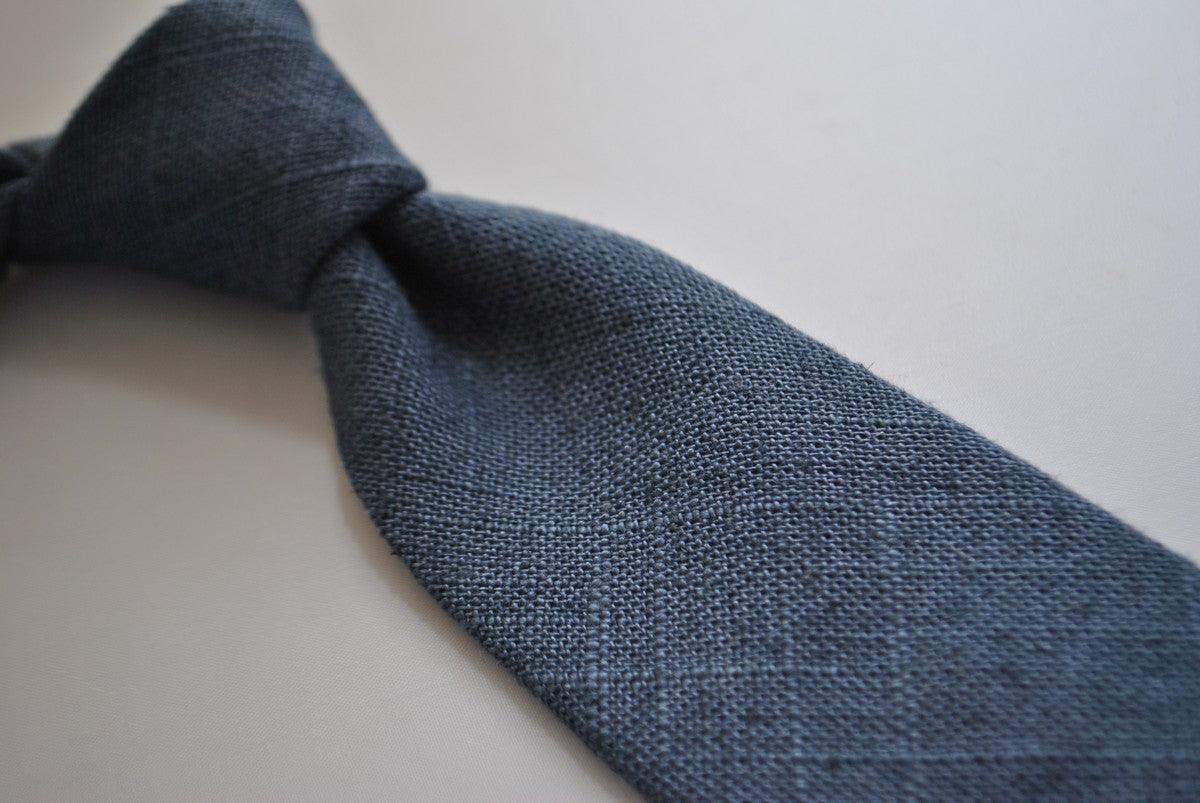 navy blue linen tie - Image 2