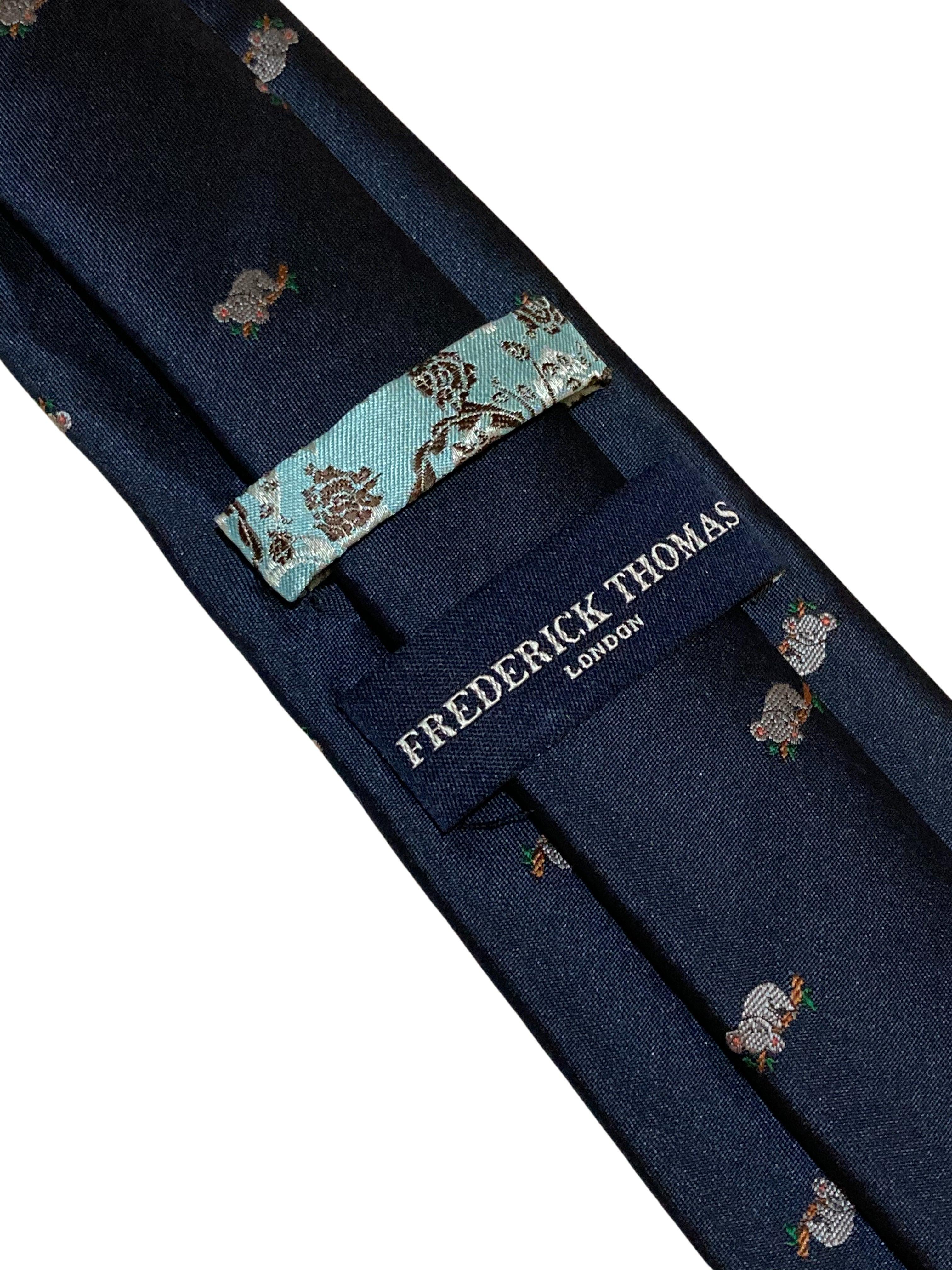 navy blue tie with cute koala bear embroidered design - Image 4