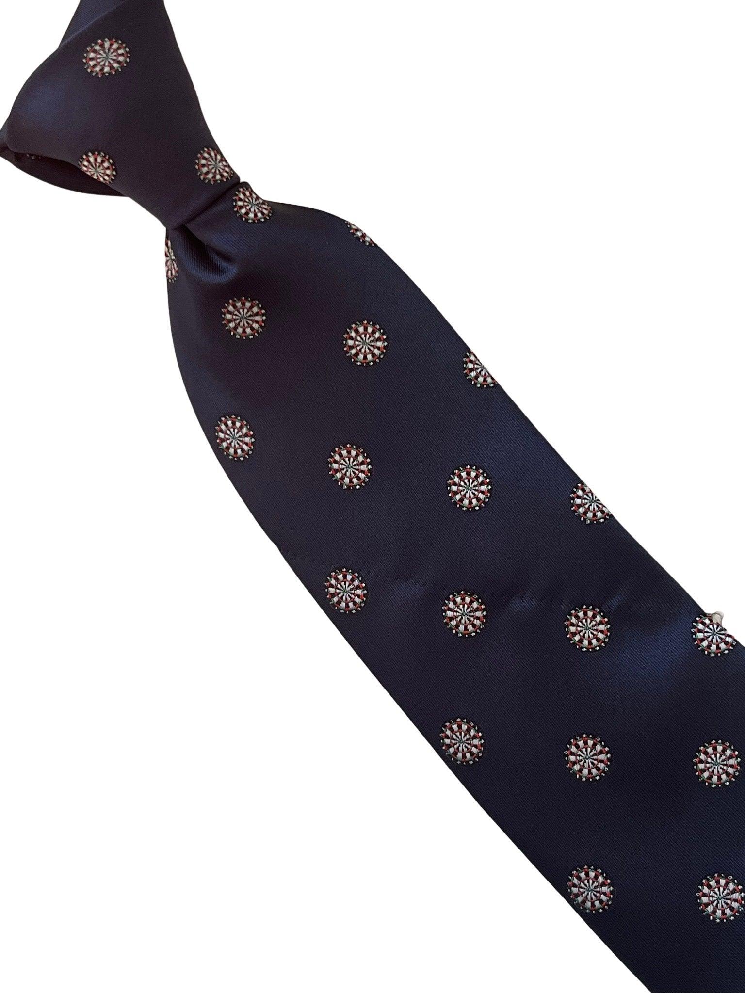 navy blue tie with dartboard design - Image 4