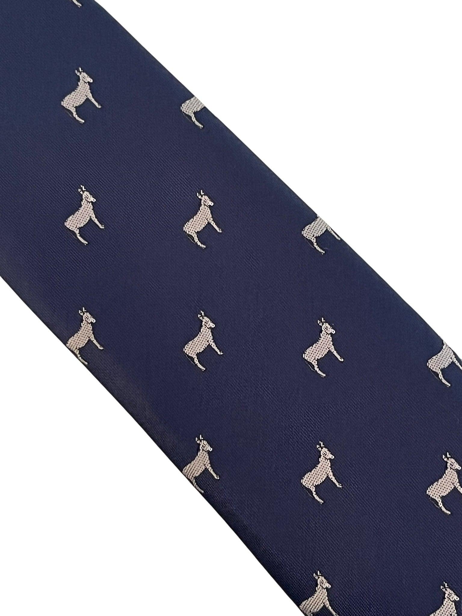 navy blue tie with donkey, ass, mule design - Image 3